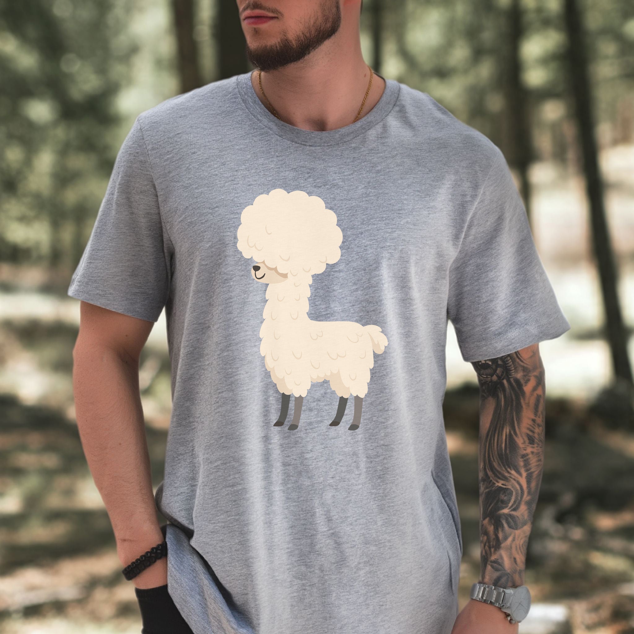 Afro Llama T-Shirt – Funny Alpaca Hairdo Retro Animal Tee