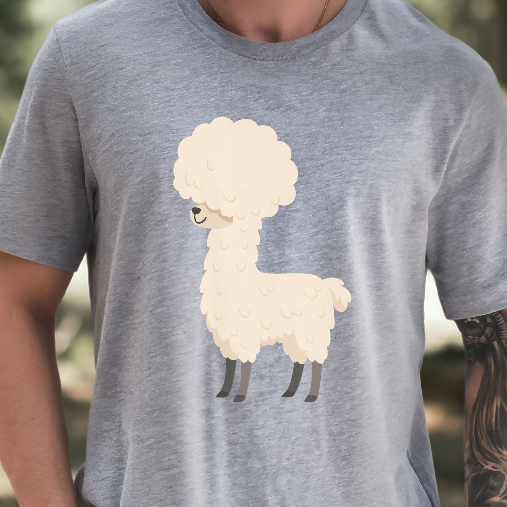 Afro Llama T-Shirt – Funny Alpaca Hairdo Retro Animal Tee