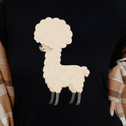Afro Llama T-Shirt – Funny Alpaca Hairdo Retro Animal Tee