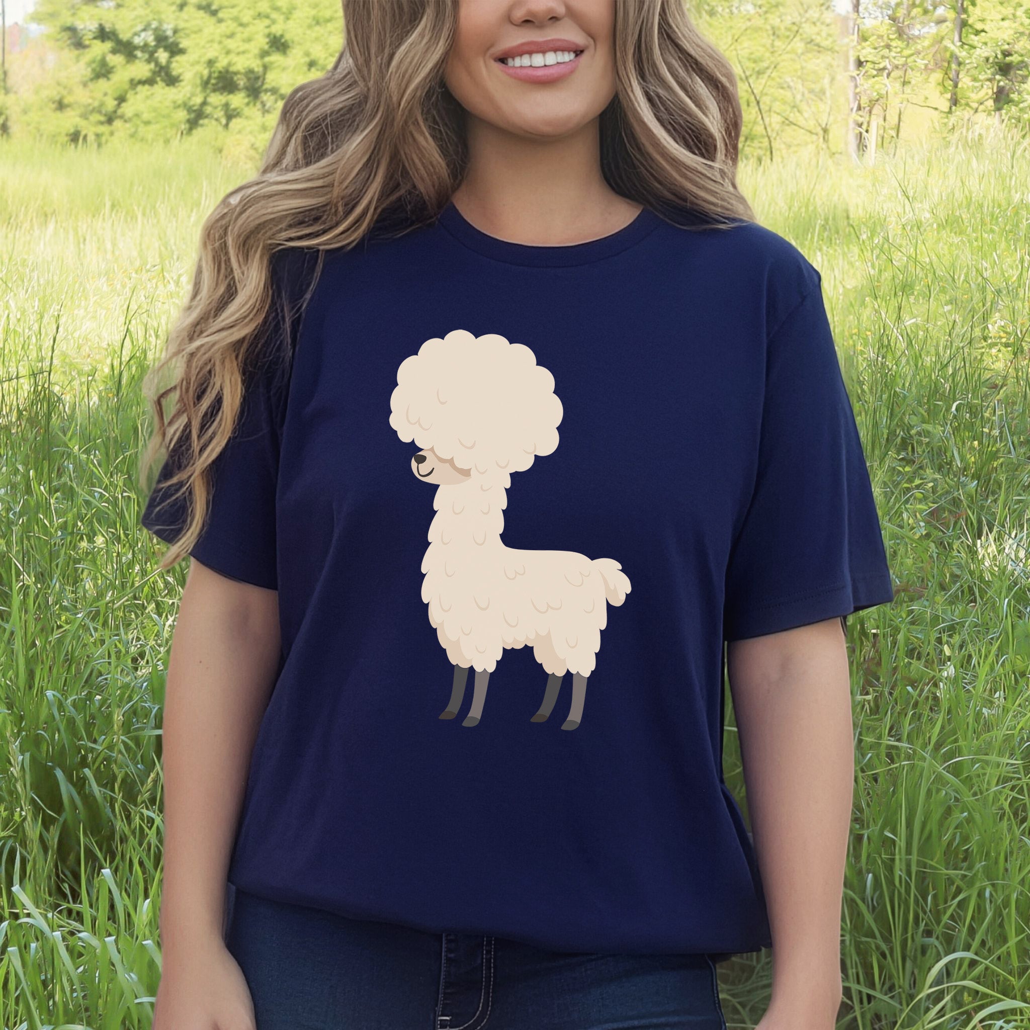 Afro Llama T-Shirt – Funny Alpaca Hairdo Retro Animal Tee
