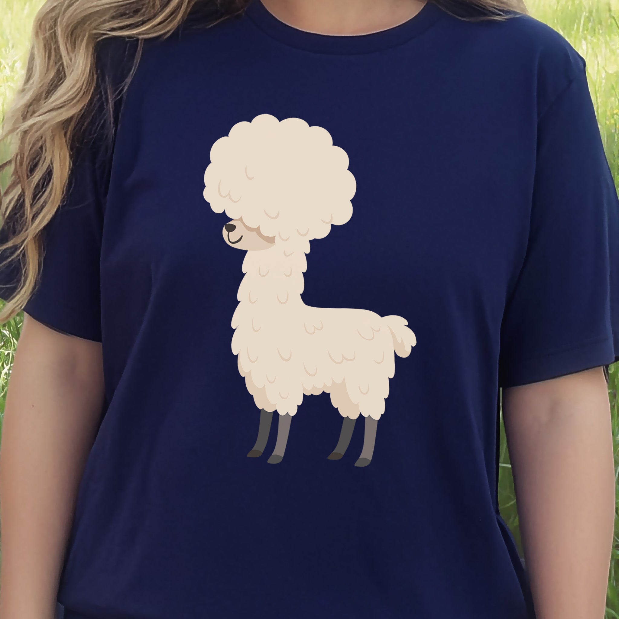 Afro Llama T-Shirt – Funny Alpaca Hairdo Retro Animal Tee