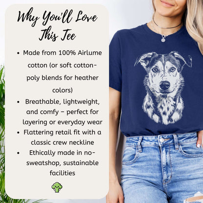 Realistic Husky Dog Lover T-Shirt – Vintage Style Pet Portrait Tee
