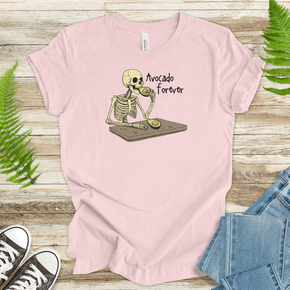 Avocado Forever T-Shirt – Skeleton Snack Time Humor - TShirtree