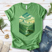 Bear in the Forest T-Shirt – Retro Mountain Wilderness Adventure Tee
