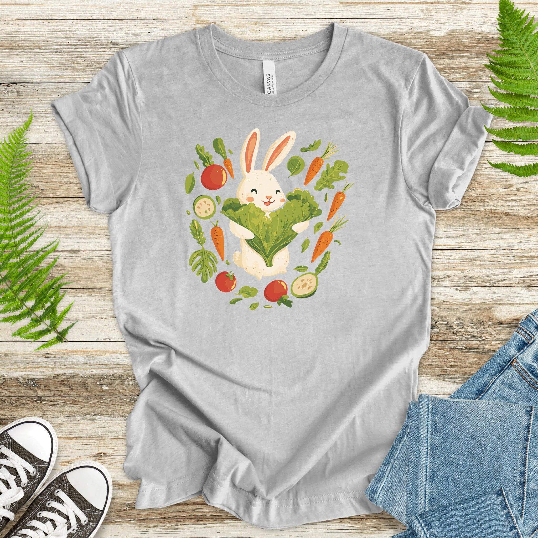 Bunny Love – Cute Veggie Hug T-Shirt - TShirtree