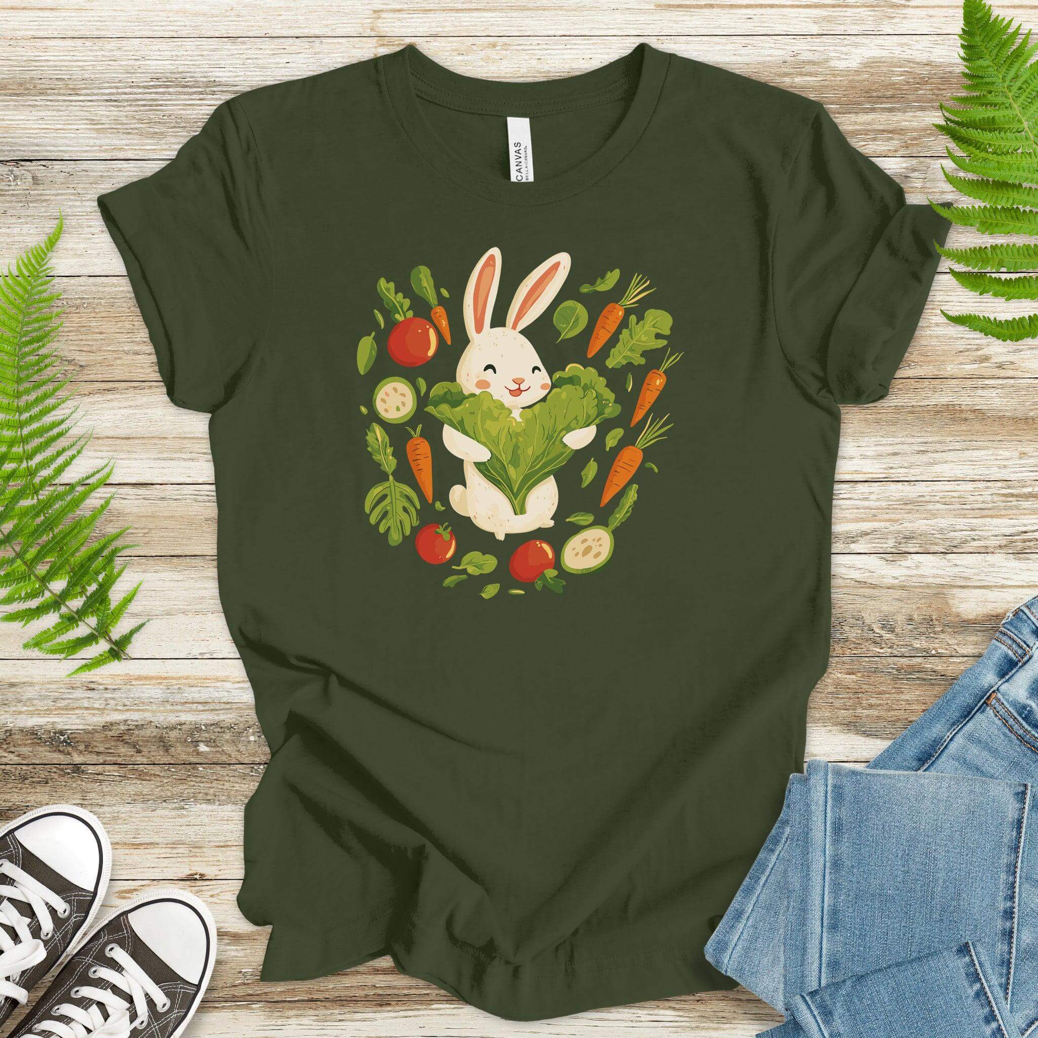 Bunny Love – Cute Veggie Hug T-Shirt - TShirtree