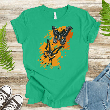 Orange Butterflies T-Shirt - TShirtree