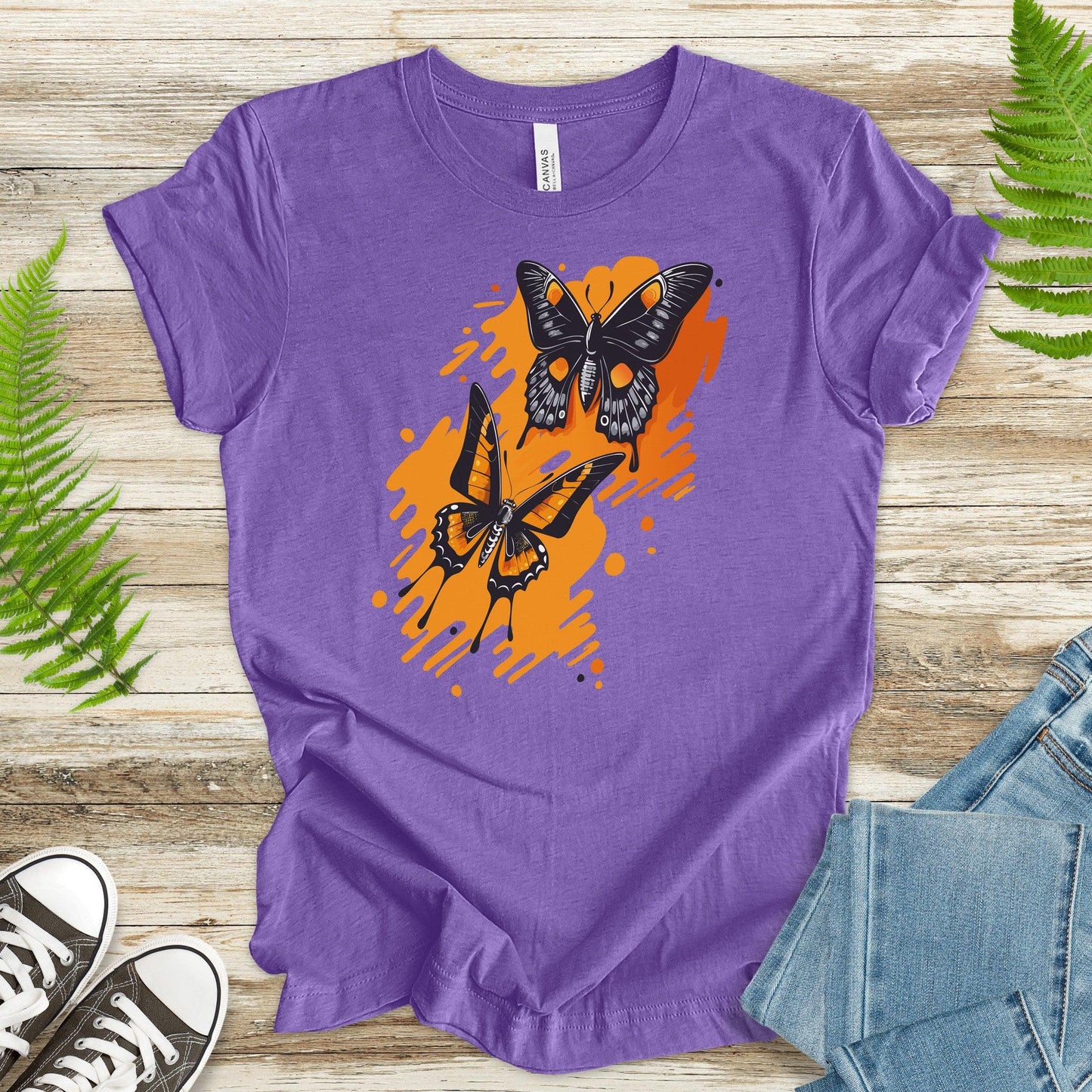 Orange Butterflies T-Shirt - TShirtree