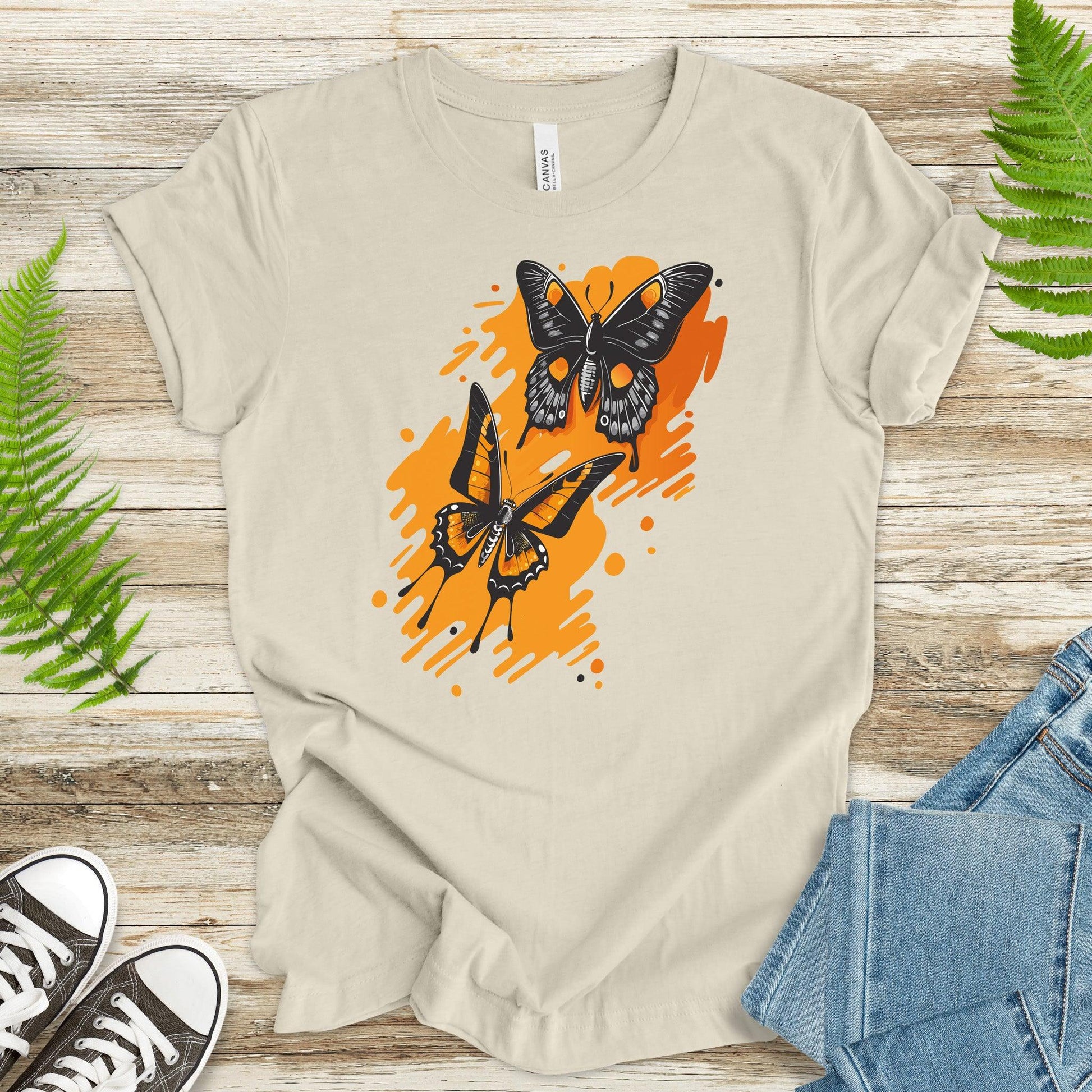 Orange Butterflies T-Shirt - TShirtree