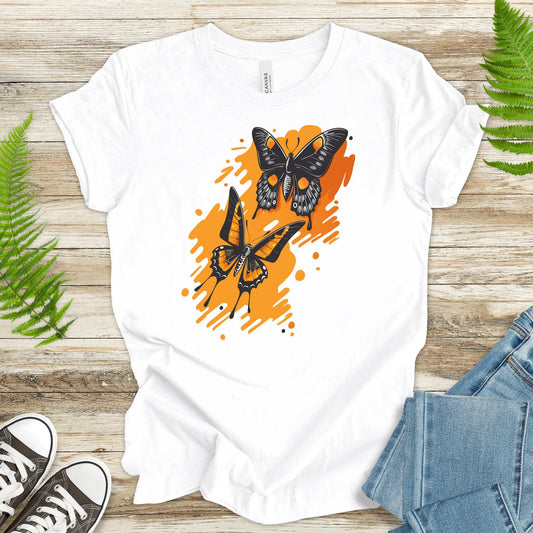 Orange Butterflies T-Shirt - TShirtree