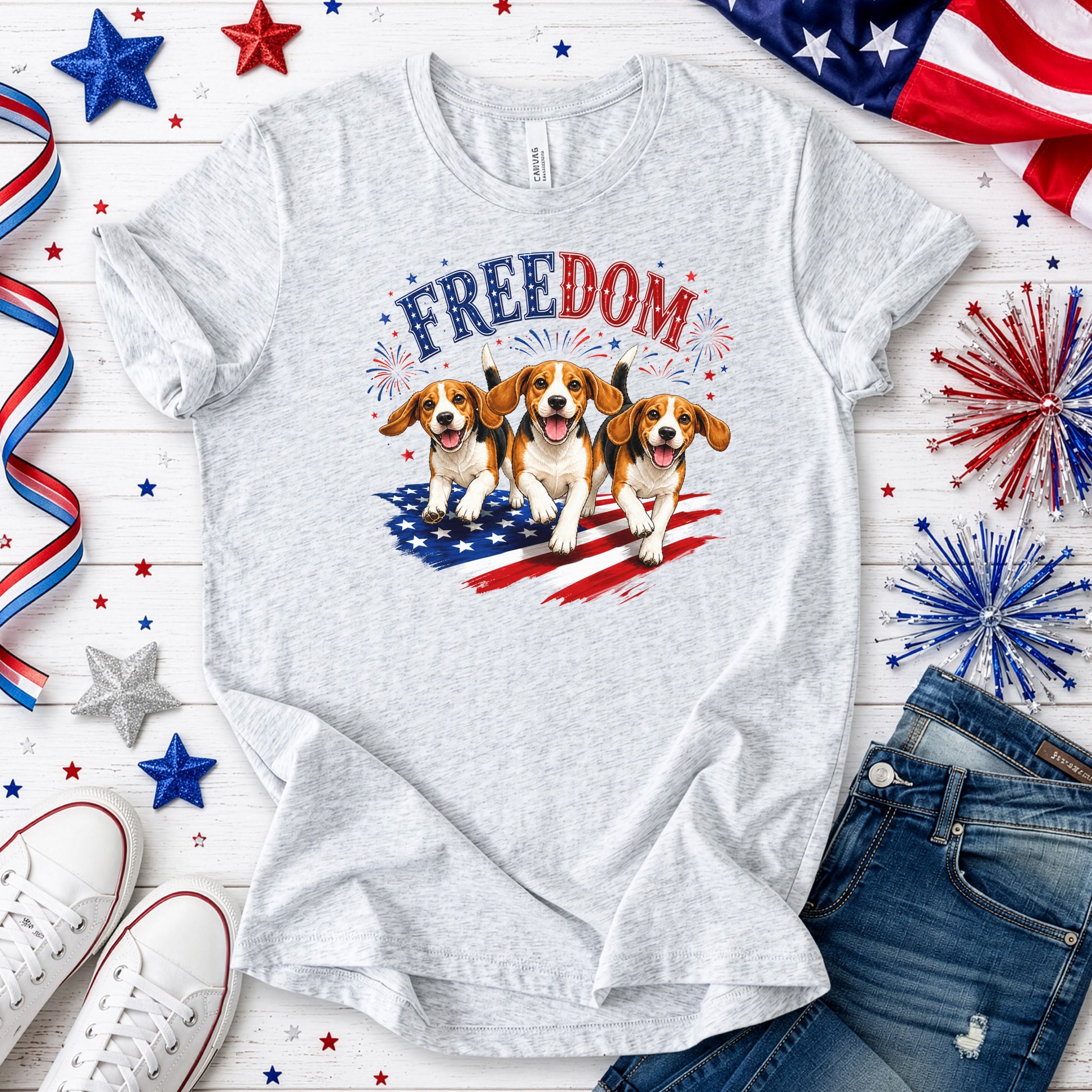 Beagles Freedom 4th of July Rescue Dog Lover Patriotic Gift T-Shirt