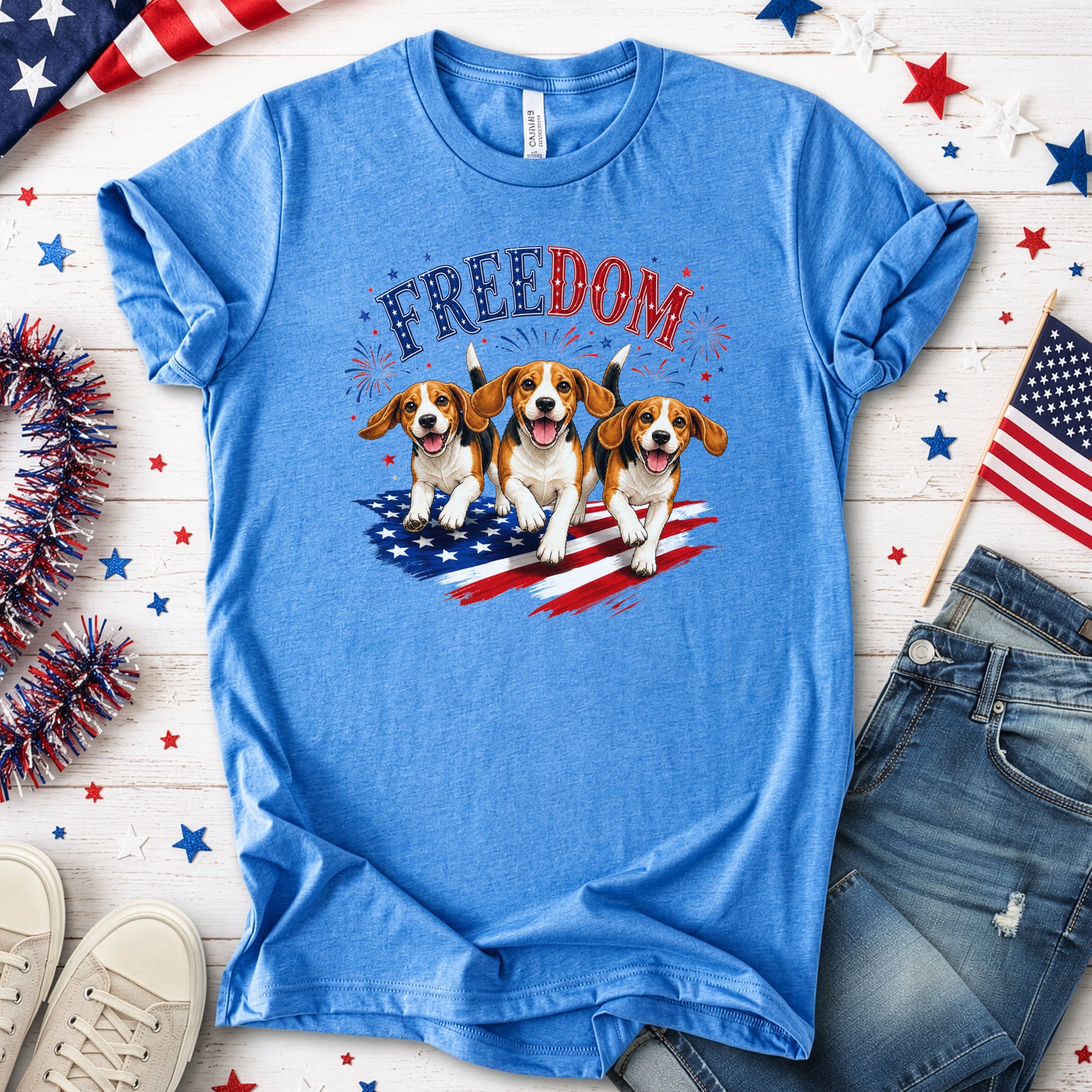 Beagles Freedom 4th of July Rescue Dog Lover Patriotic Gift T-Shirt