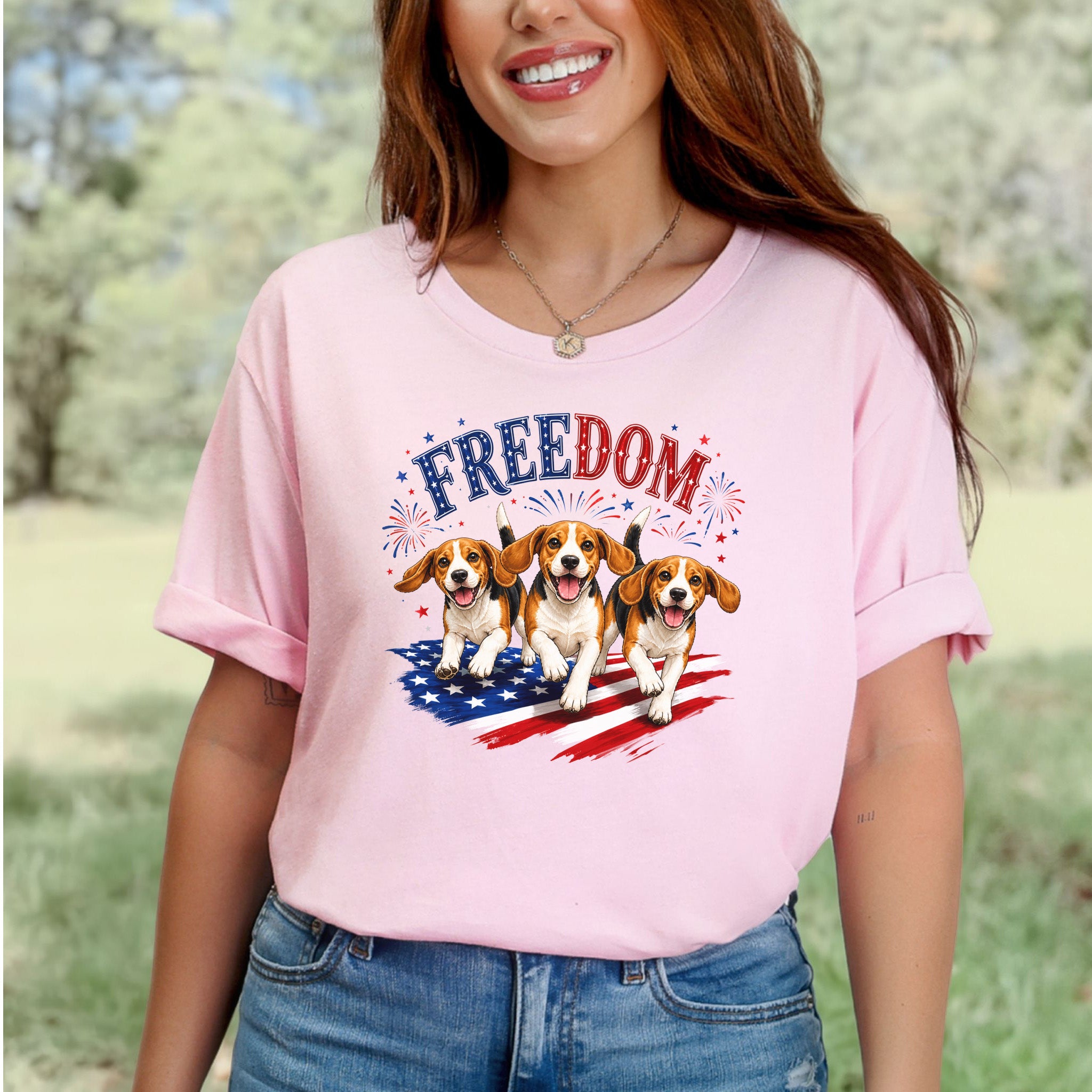 Beagles Freedom 4th of July Rescue Dog Lover Patriotic Gift T-Shirt