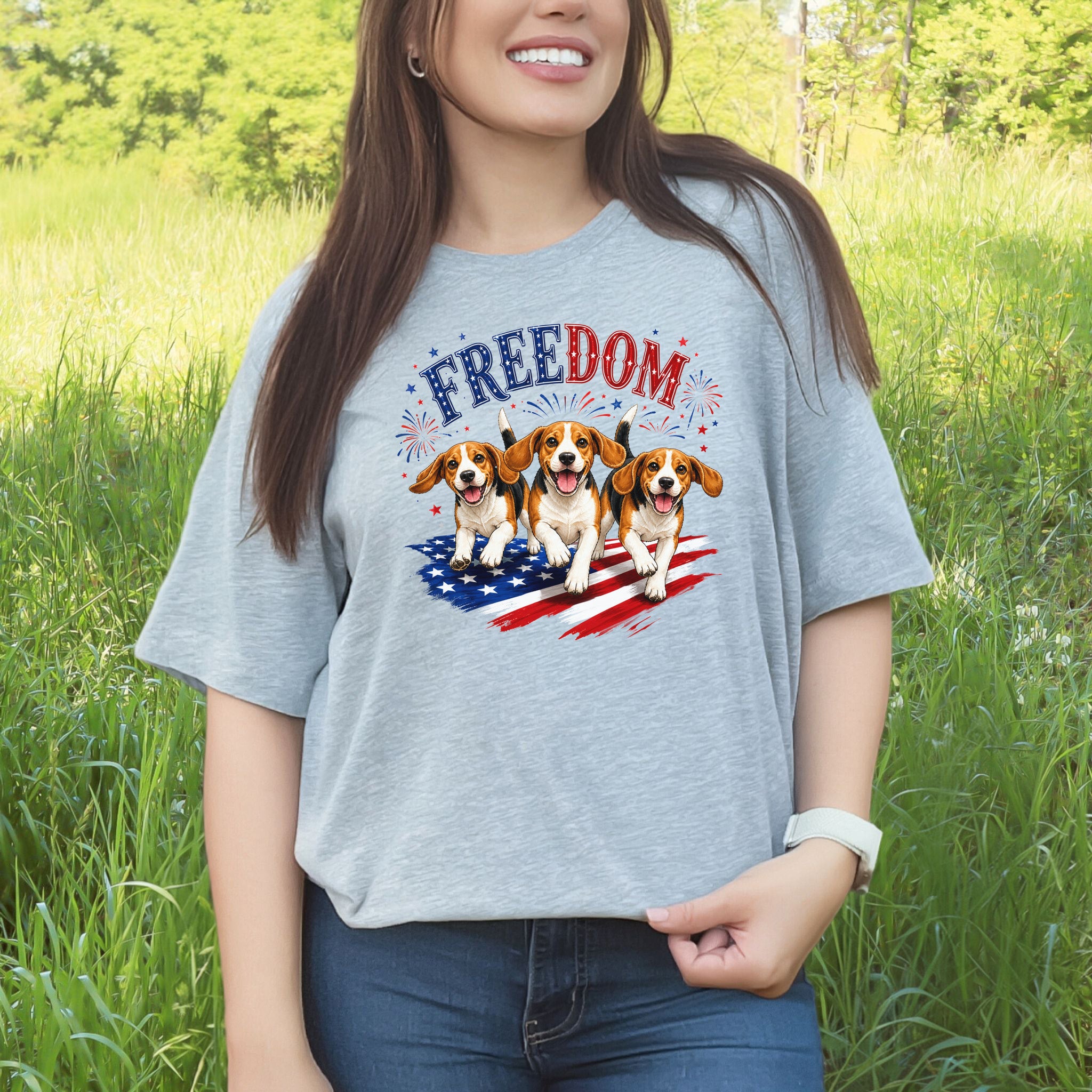 Beagles Freedom 4th of July Rescue Dog Lover Patriotic Gift T-Shirt