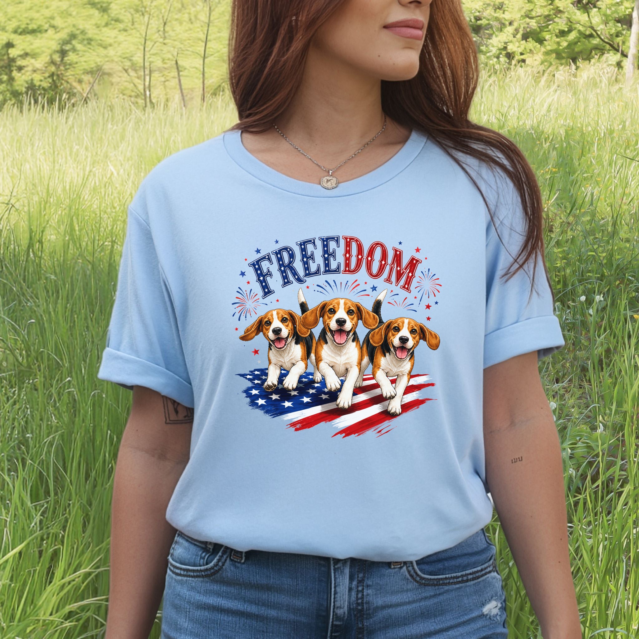 Beagles Freedom 4th of July Rescue Dog Lover Patriotic Gift T-Shirt