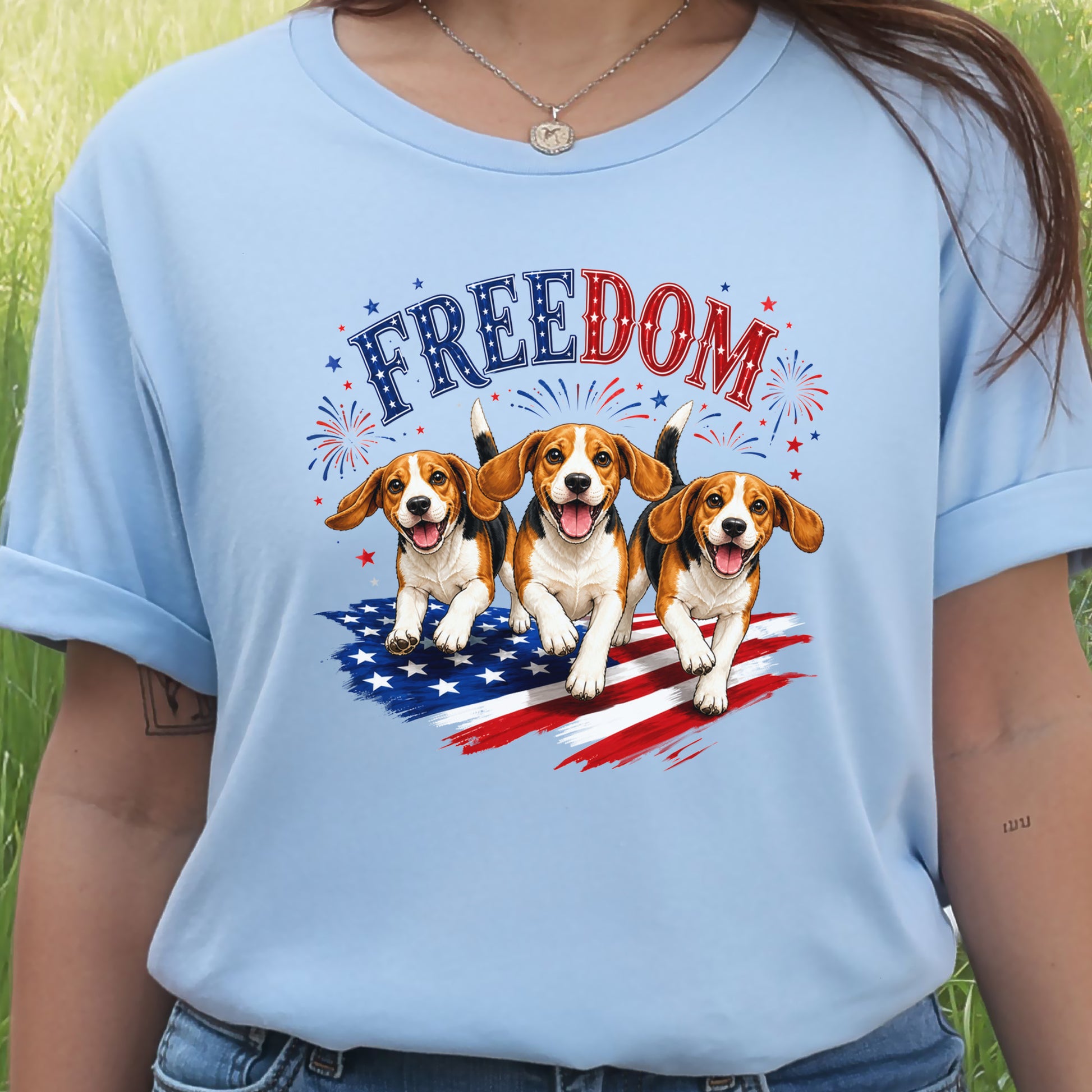 Beagles Freedom 4th of July Rescue Dog Lover Patriotic Gift T-Shirt