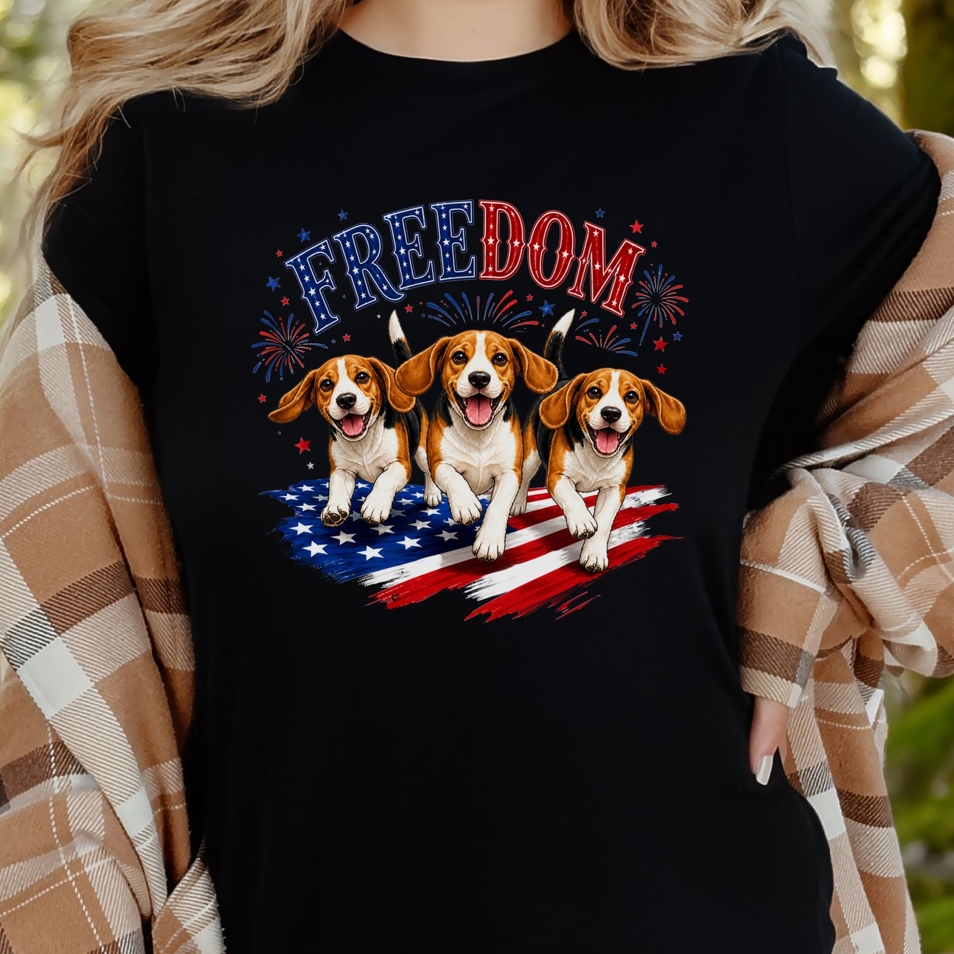 Beagles Freedom 4th of July Rescue Dog Lover Patriotic Gift T-Shirt