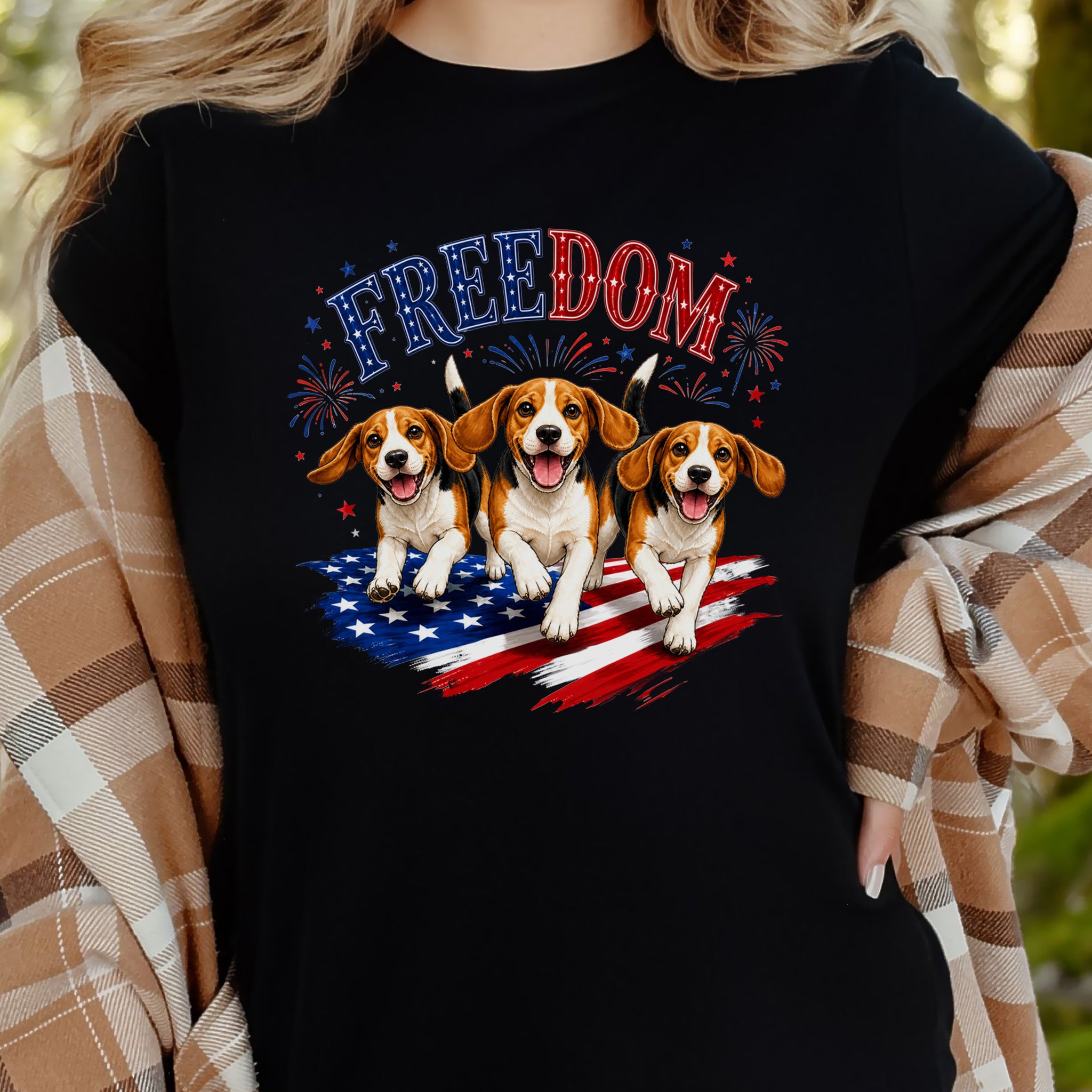 Beagles Freedom 4th of July Rescue Dog Lover Patriotic Gift T-Shirt