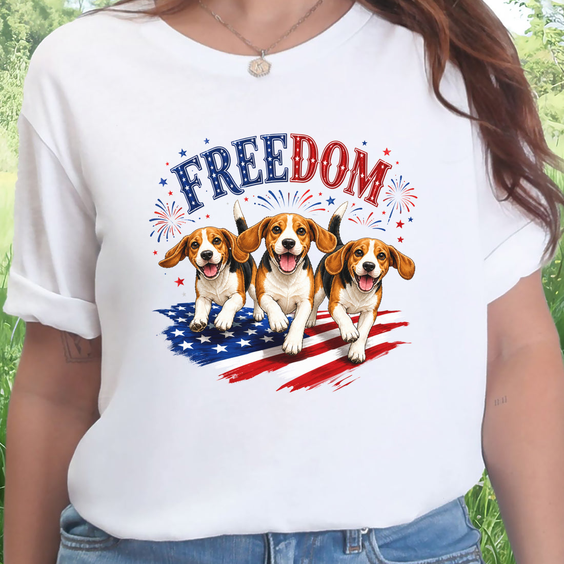 Beagles Freedom 4th of July Rescue Dog Lover Patriotic Gift T-Shirt
