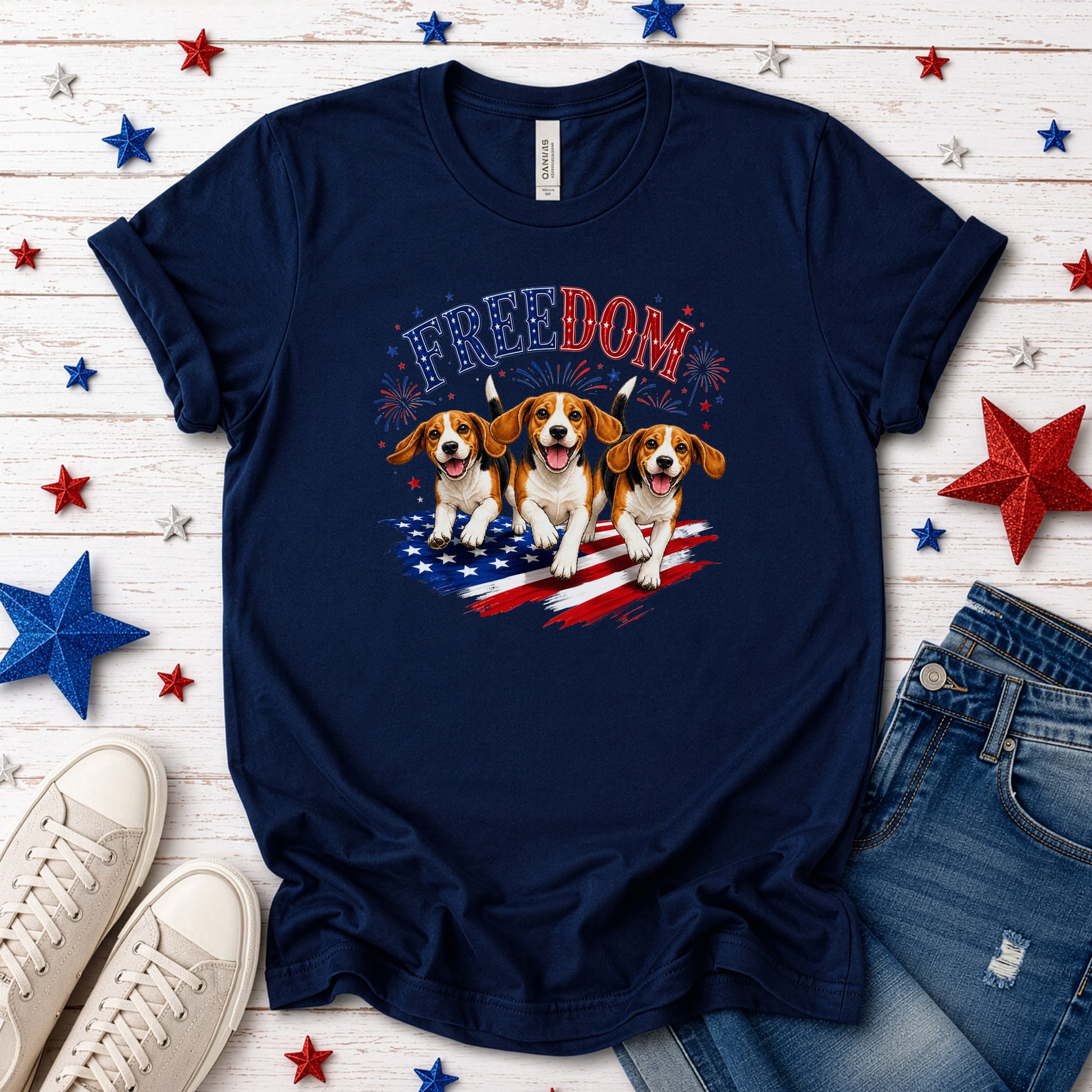 Beagles Freedom 4th of July Rescue Dog Lover Patriotic Gift T-Shirt