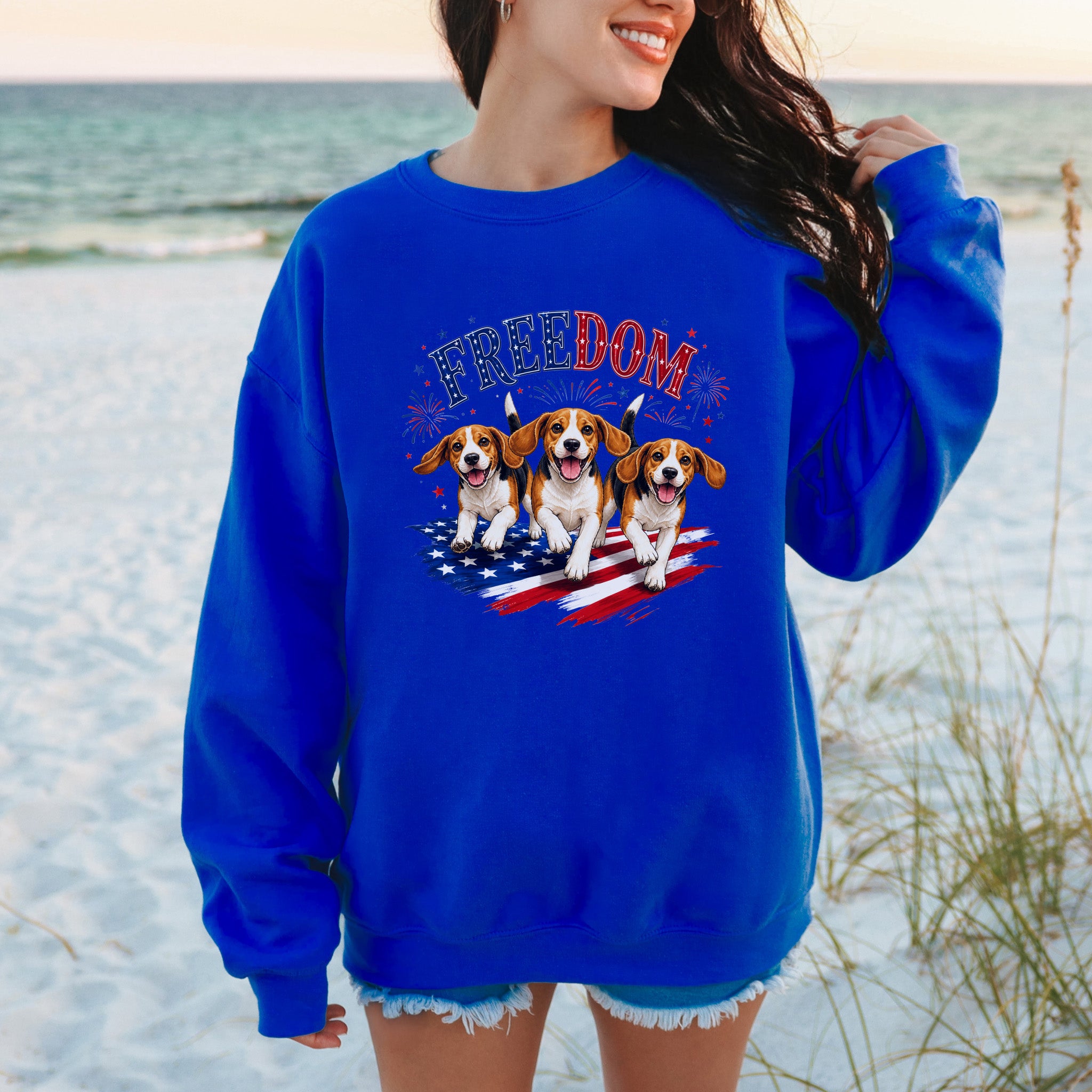 Beagles Freedom 4th of July Rescue Dog Lover Patriotic Gift Sweatshirt