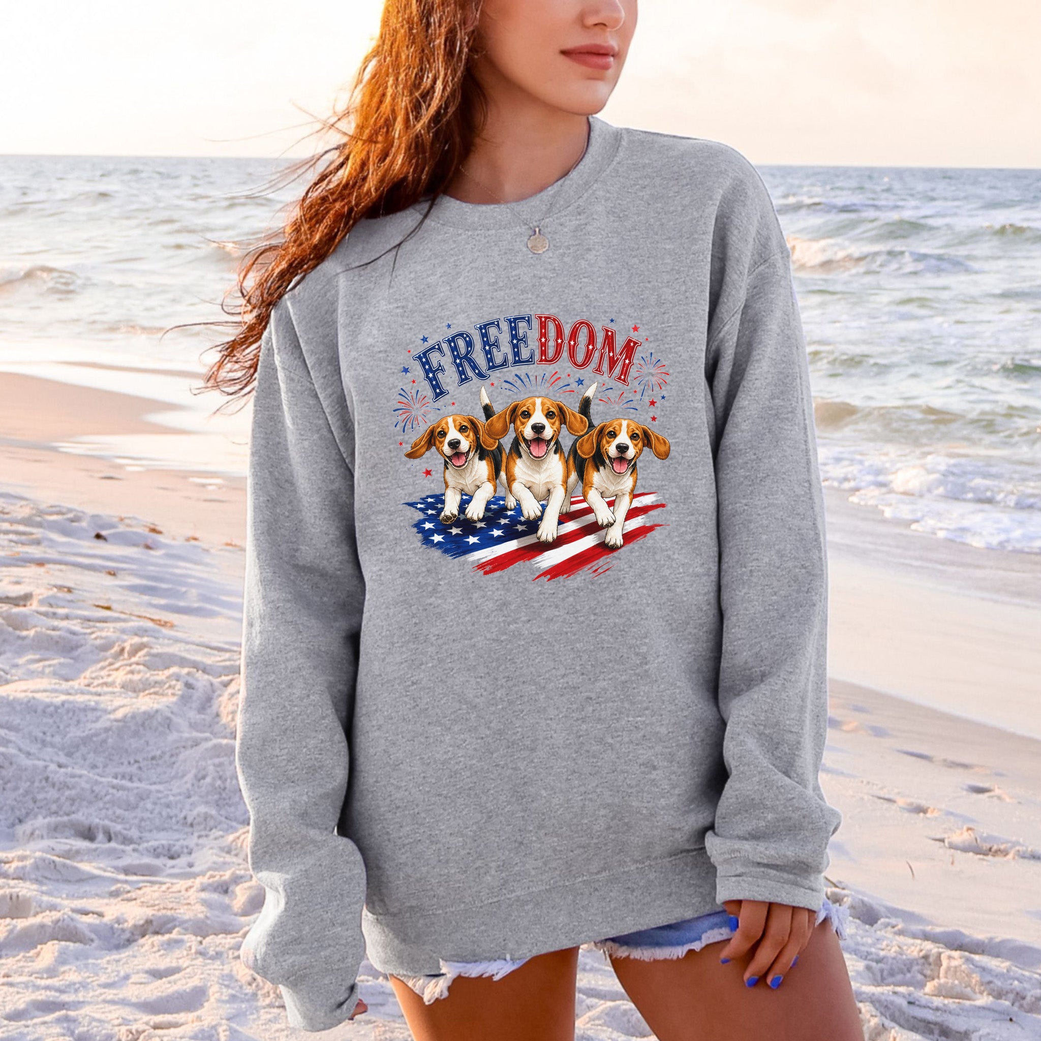 Beagles Freedom 4th of July Rescue Dog Lover Patriotic Gift Sweatshirt