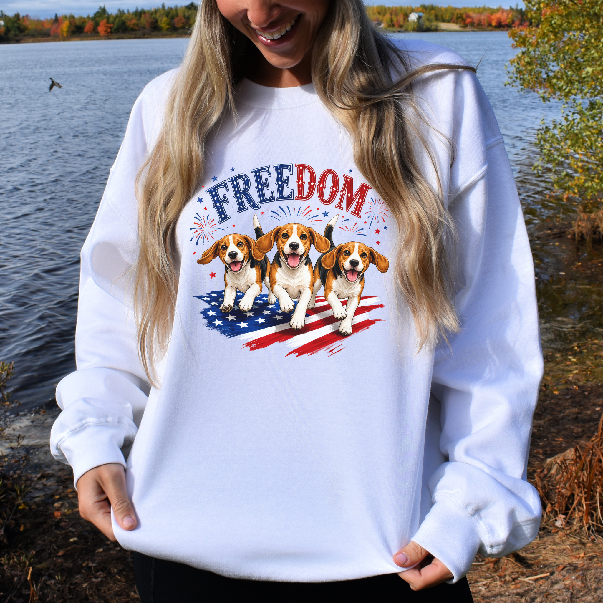 Beagles Freedom 4th of July Rescue Dog Lover Patriotic Gift Sweatshirt