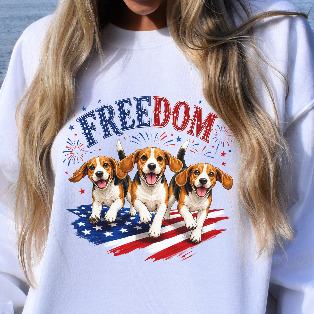 Beagles Freedom 4th of July Rescue Dog Lover Patriotic Gift Sweatshirt