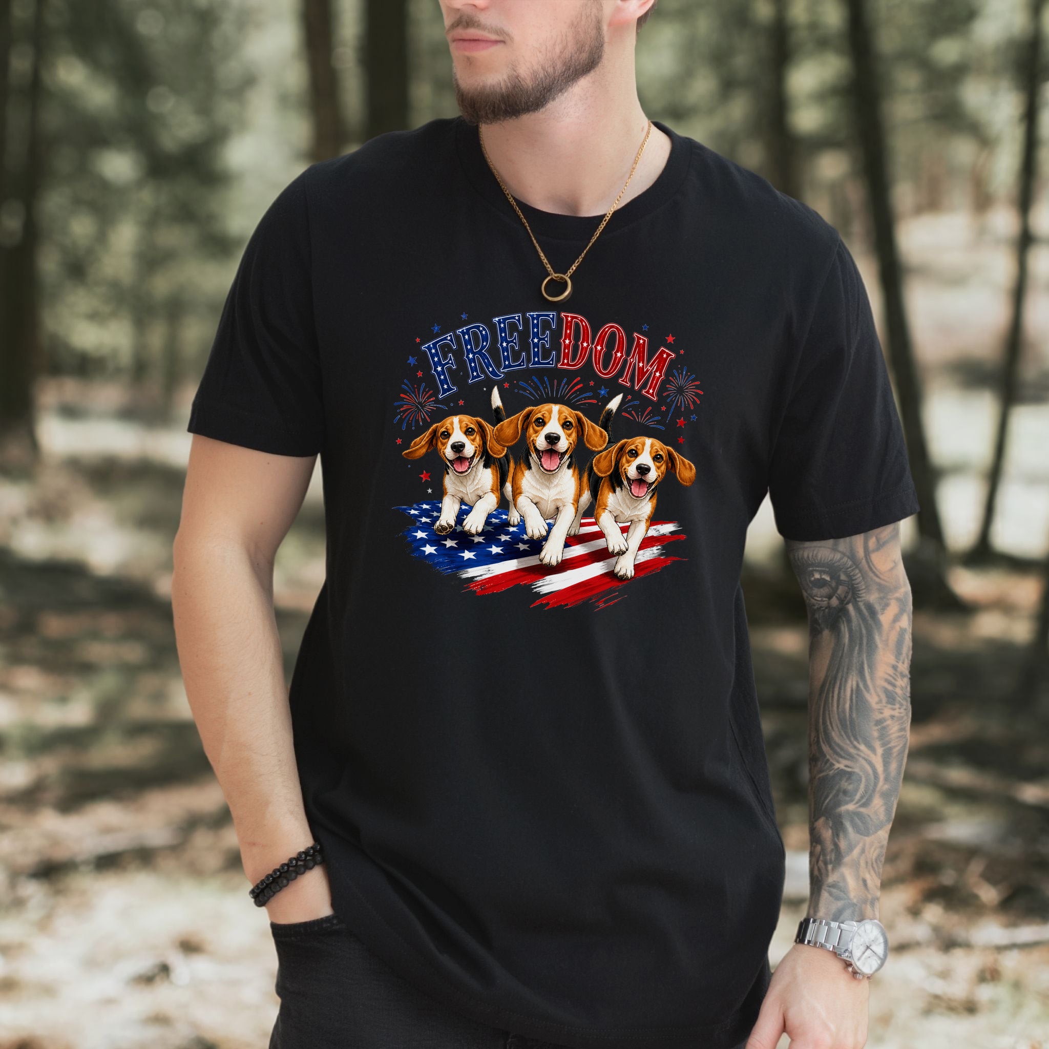 Beagles Freedom 4th of July Rescue Dog Lover Patriotic Gift T-Shirt