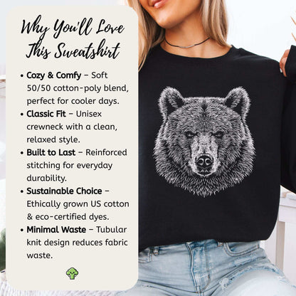 Bear Spirit Animal Sweatshirt – Minimalist Wildlife Strength & Soul
