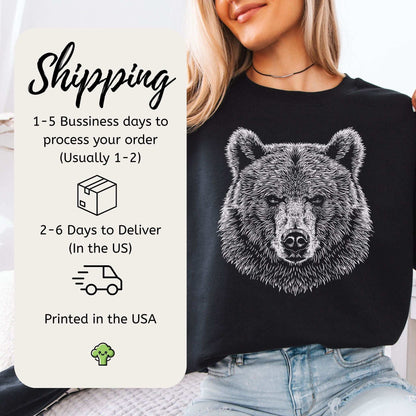 Bear Spirit Animal Sweatshirt – Minimalist Wildlife Strength & Soul