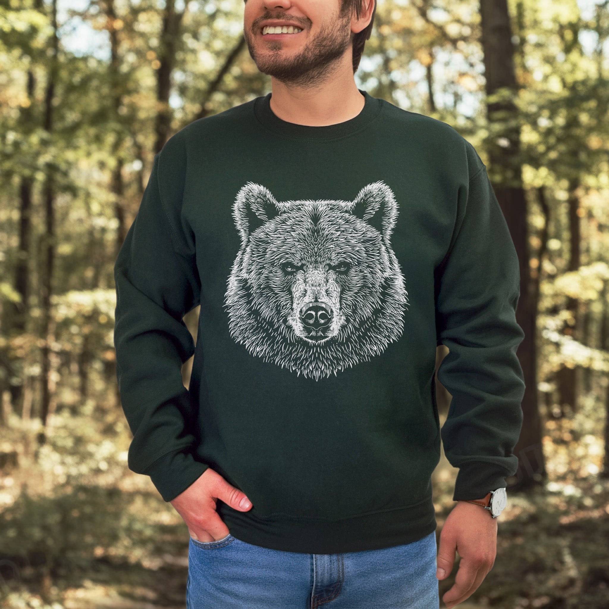Bear Spirit Animal Sweatshirt – Minimalist Wildlife Strength & Soul