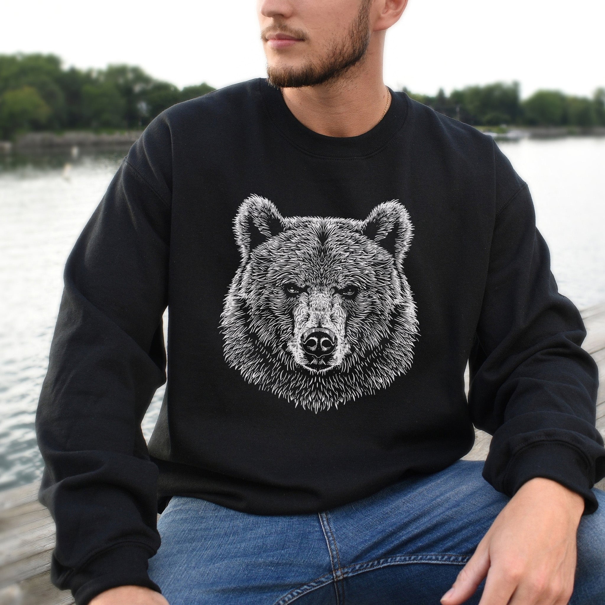 Bear Spirit Animal Sweatshirt – Minimalist Wildlife Strength & Soul
