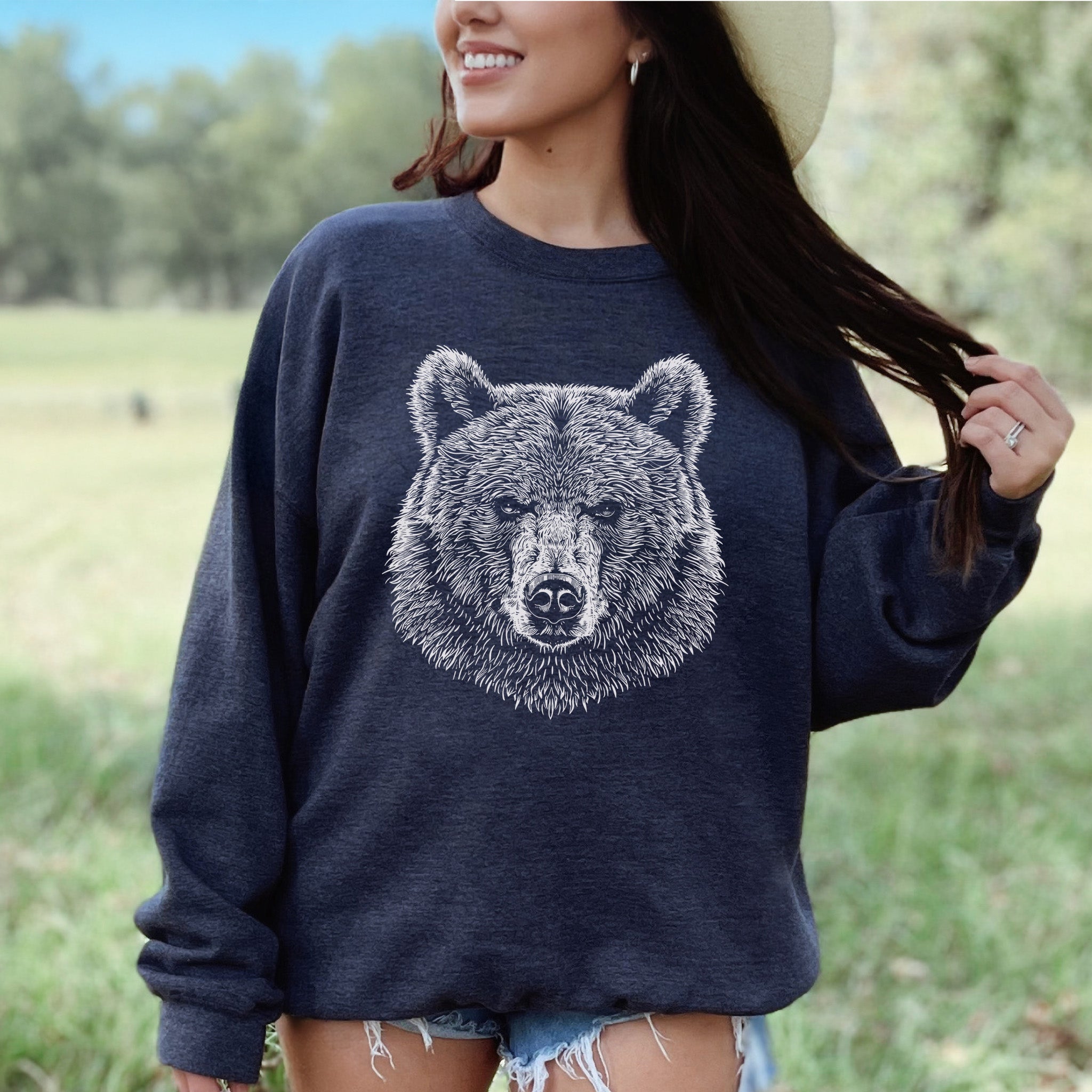 Bear Spirit Animal Sweatshirt – Minimalist Wildlife Strength & Soul