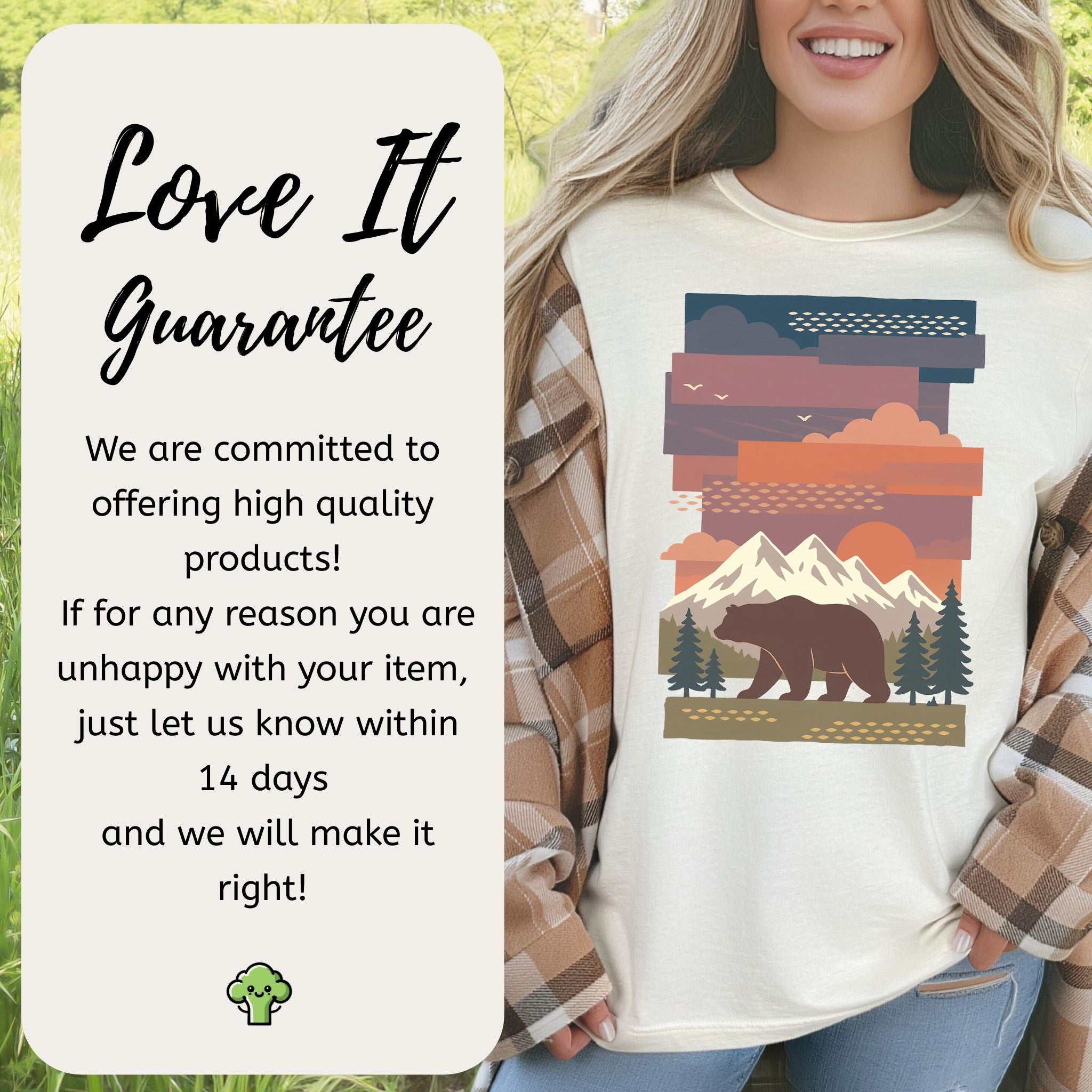 Bear & Mountains T-Shirt – Retro Wilderness Adventure Tee