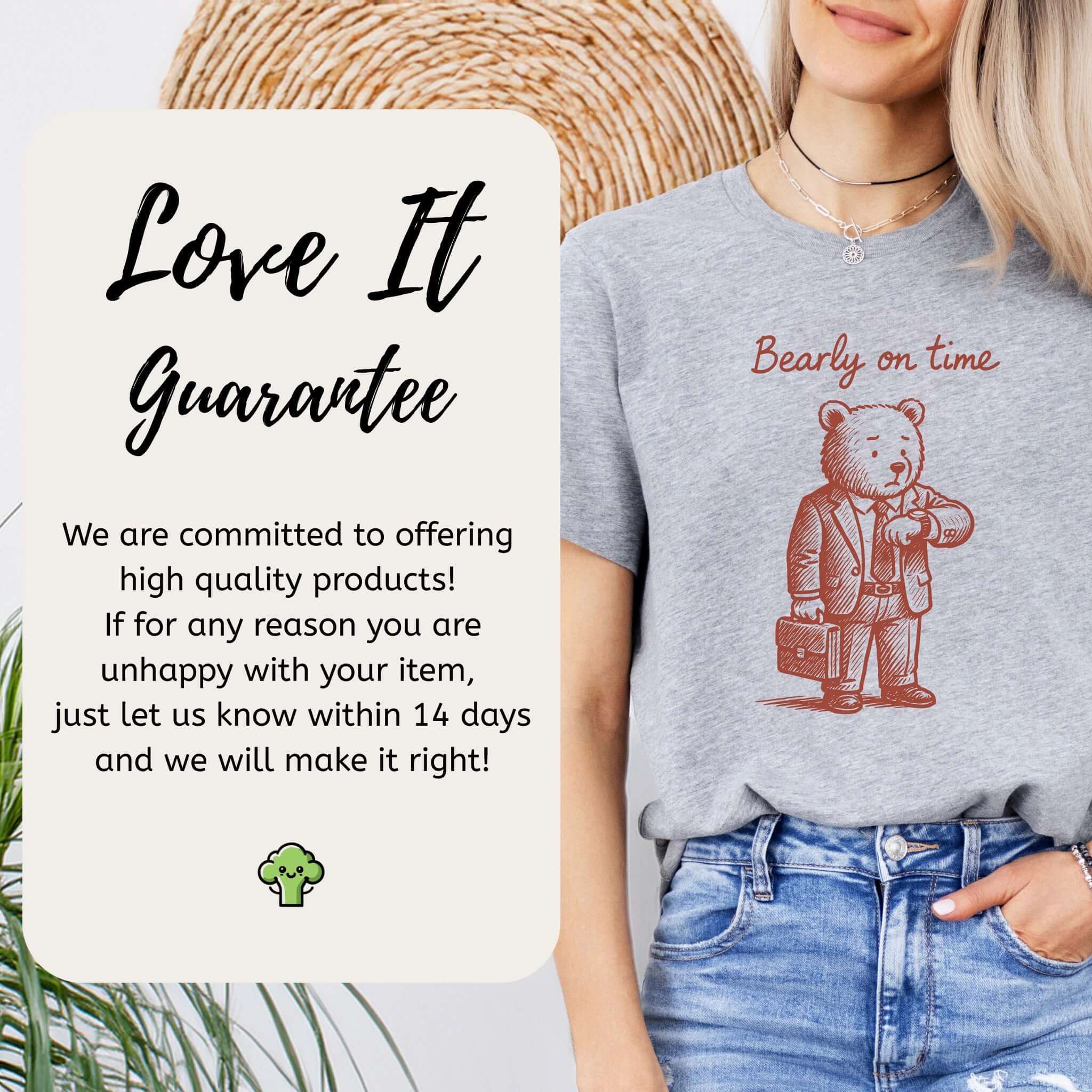 Bearly On Time Business Bear T-Shirt