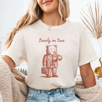 Bearly On Time Business Bear T-Shirt