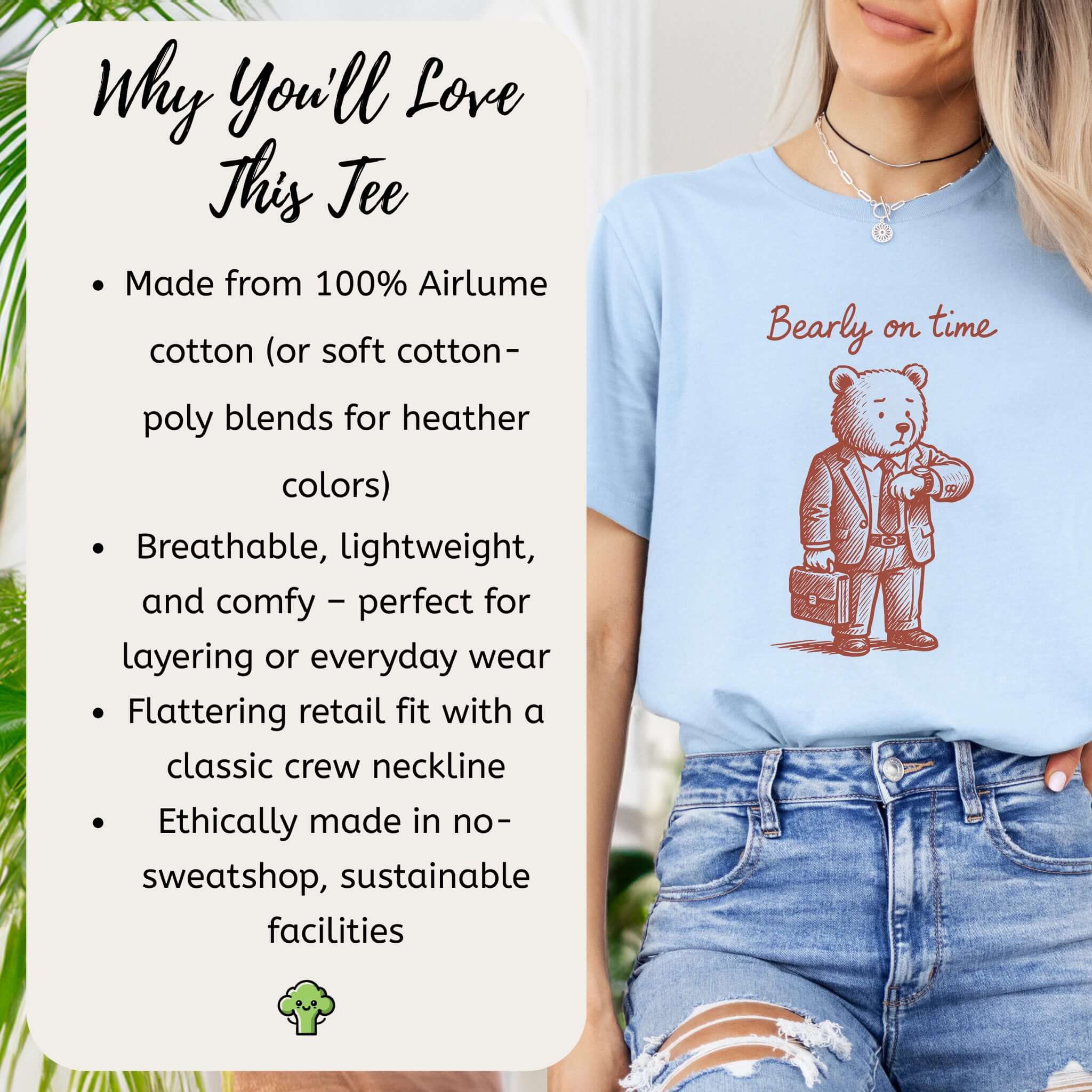 Bearly On Time Business Bear T-Shirt