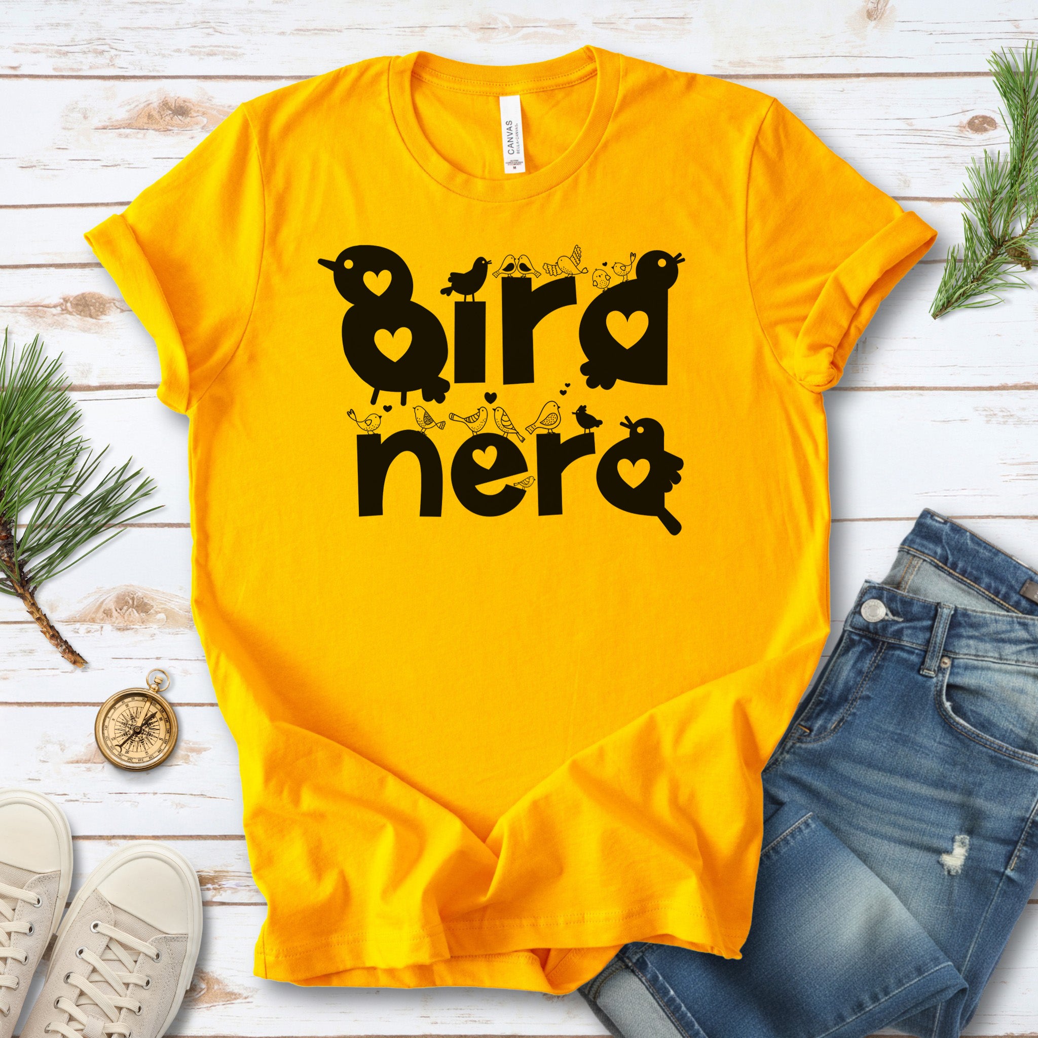 Bird Nerd Cute Love Birds Typography T-Shirt