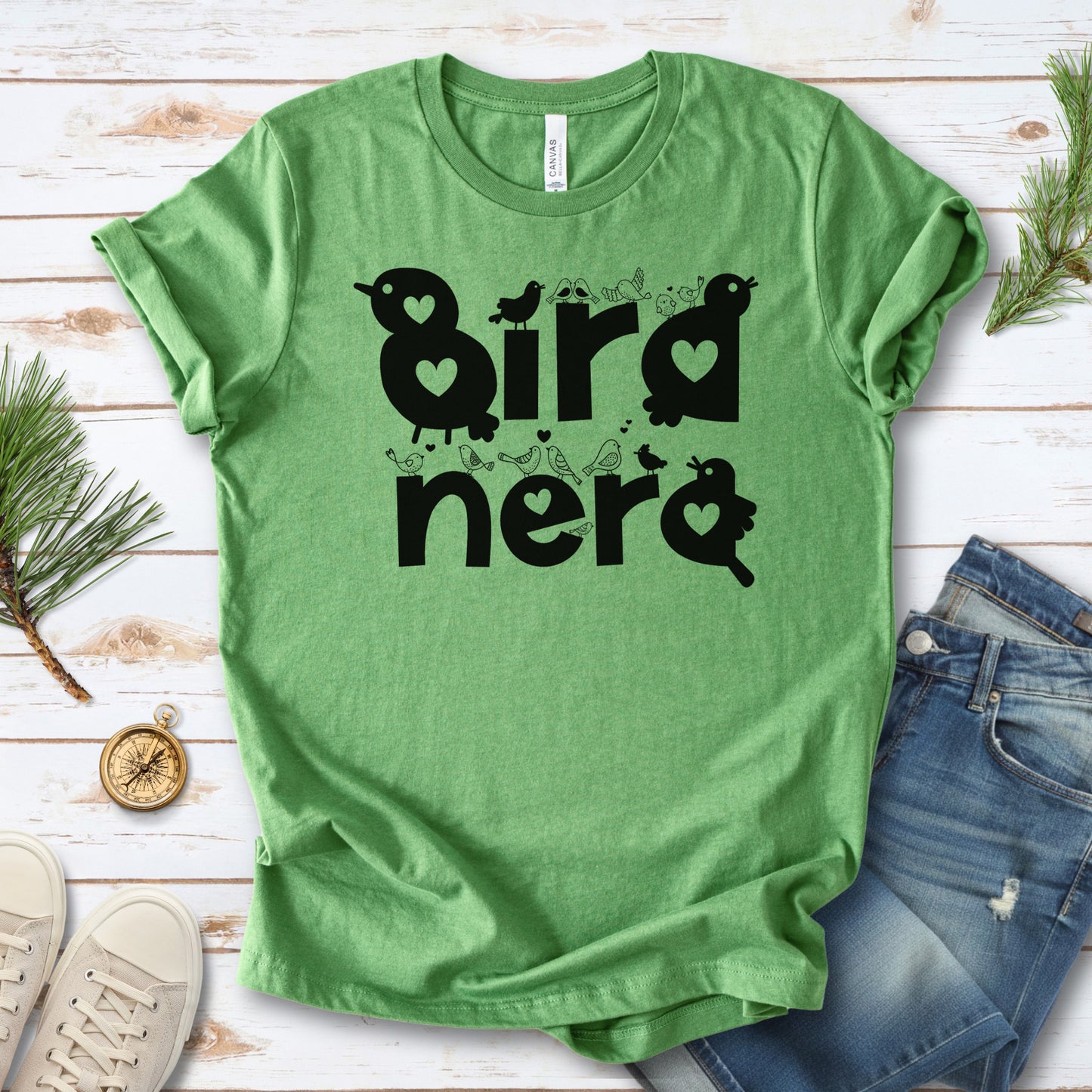 Bird Nerd Cute Love Birds Typography T-Shirt
