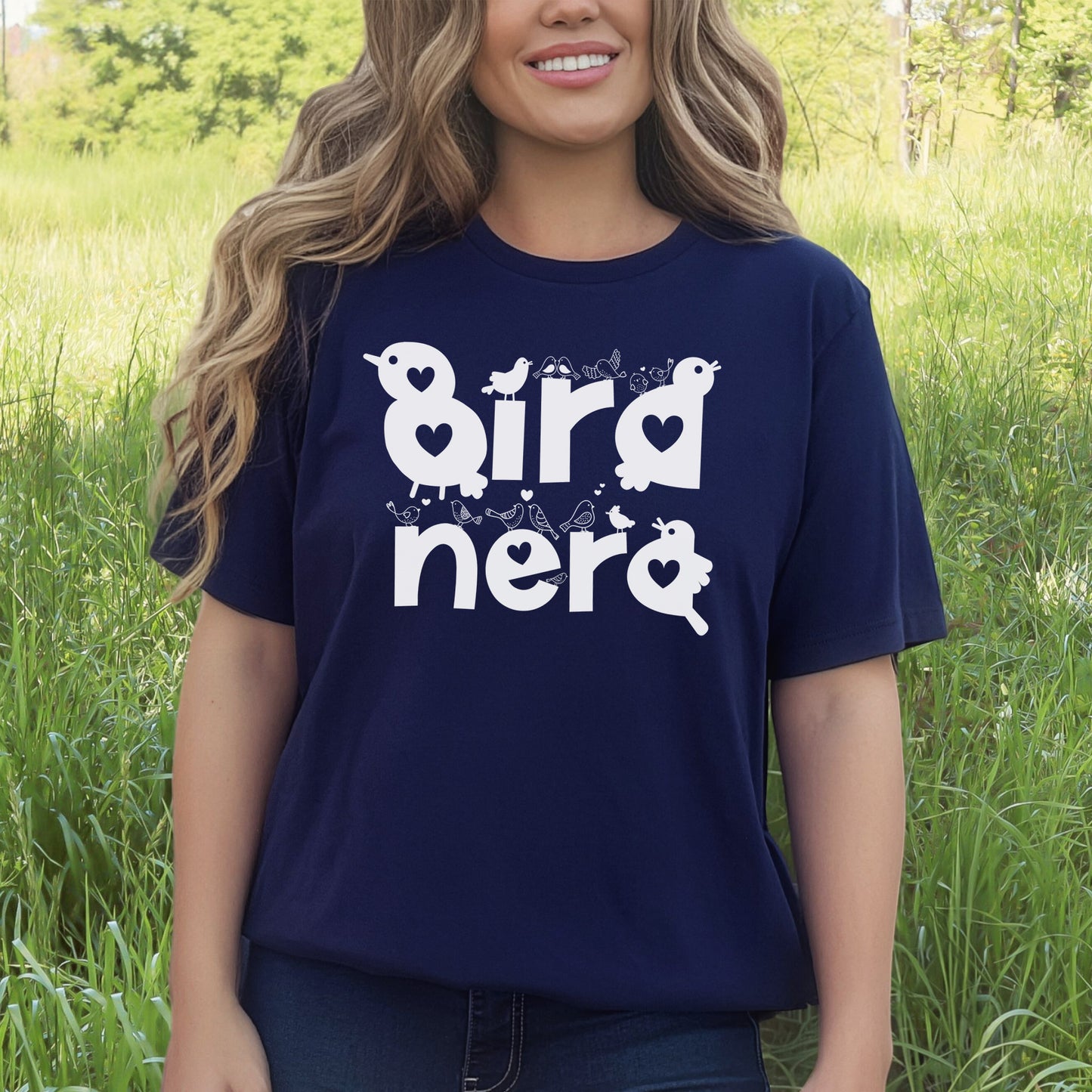 Bird Nerd Cute Love Birds Typography T-Shirt