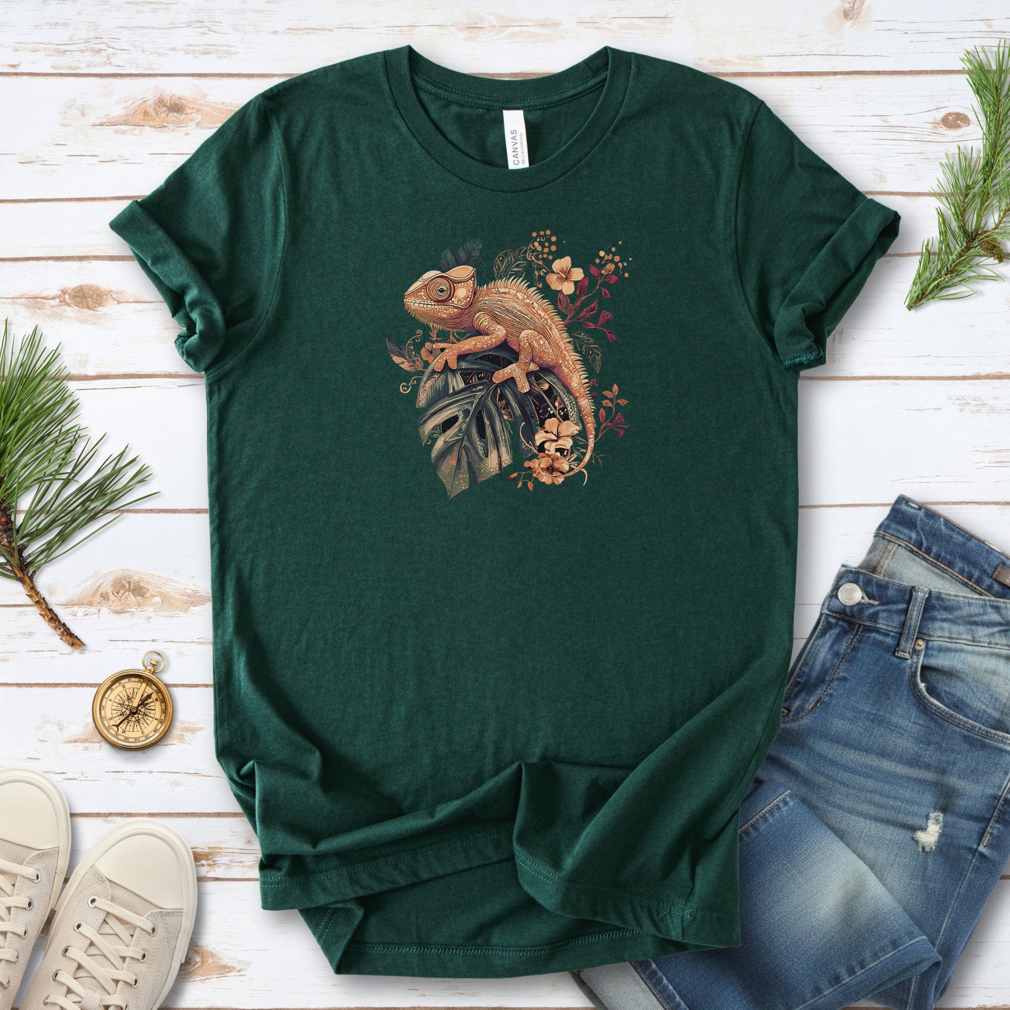 Retro Chameleon Floral T-Shirt