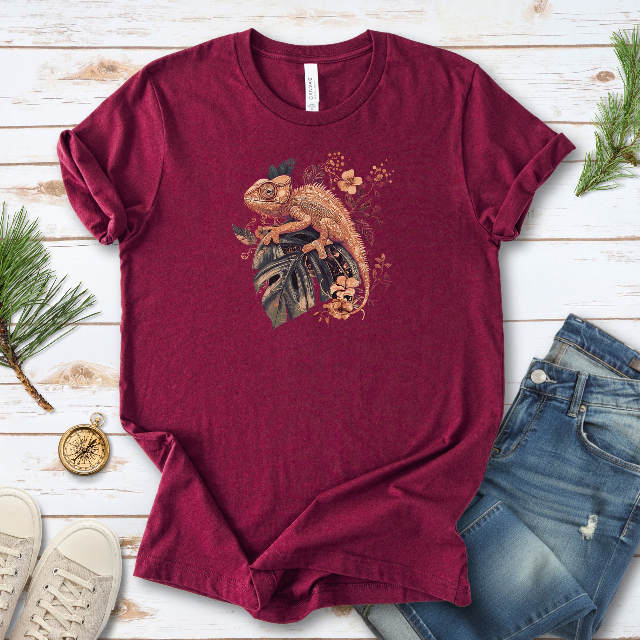 Retro Chameleon Floral T-Shirt