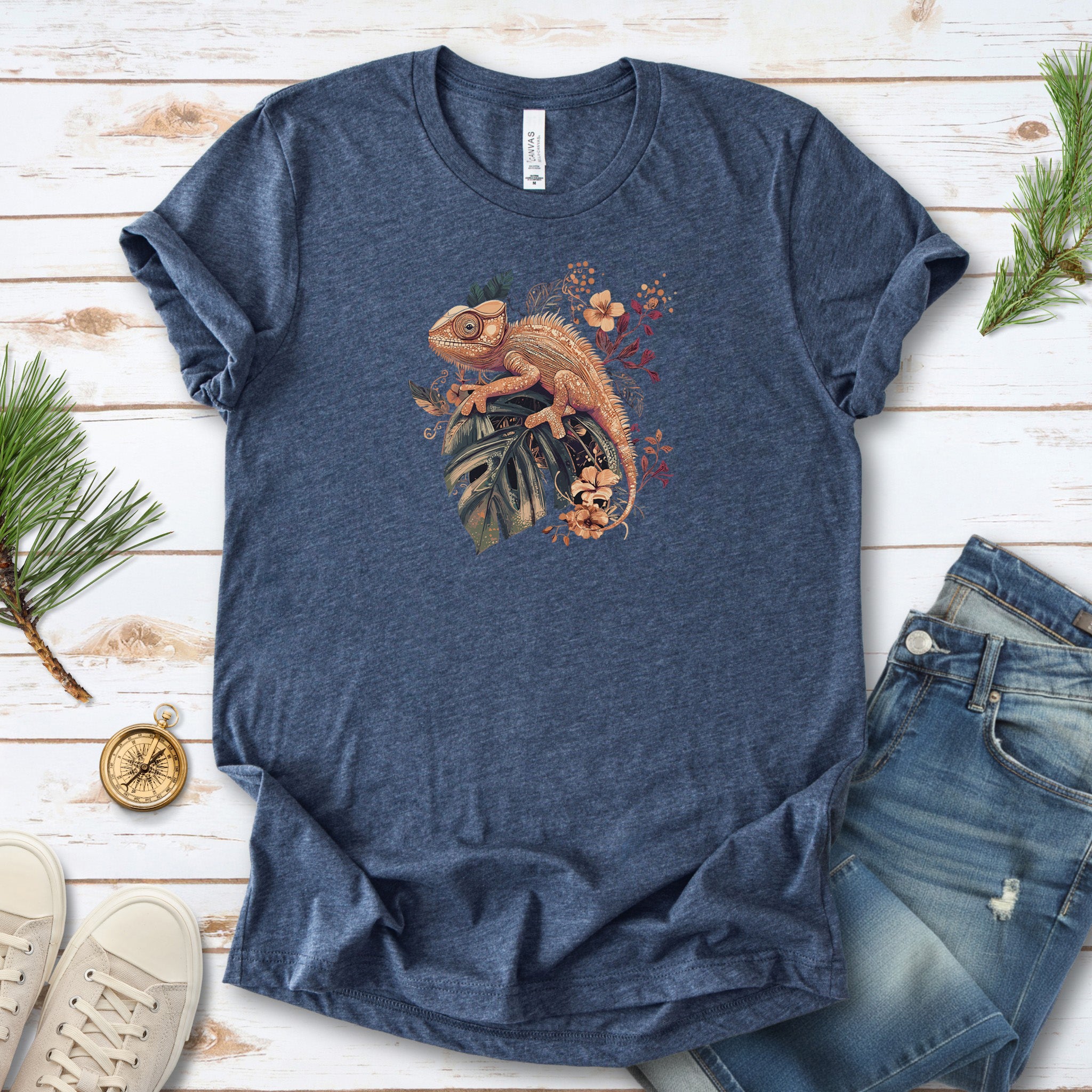 Retro Chameleon Floral T-Shirt