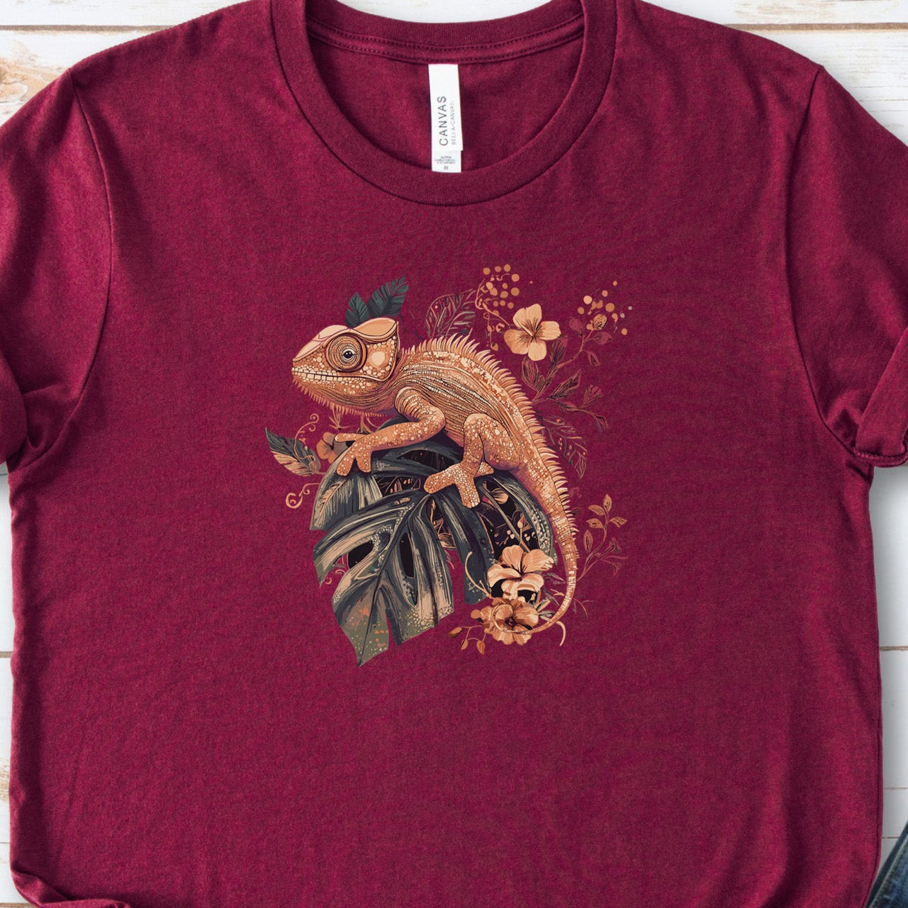 Retro Chameleon Floral T-Shirt