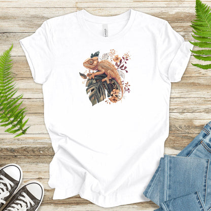 Retro Chameleon Floral T-Shirt - TShirtree