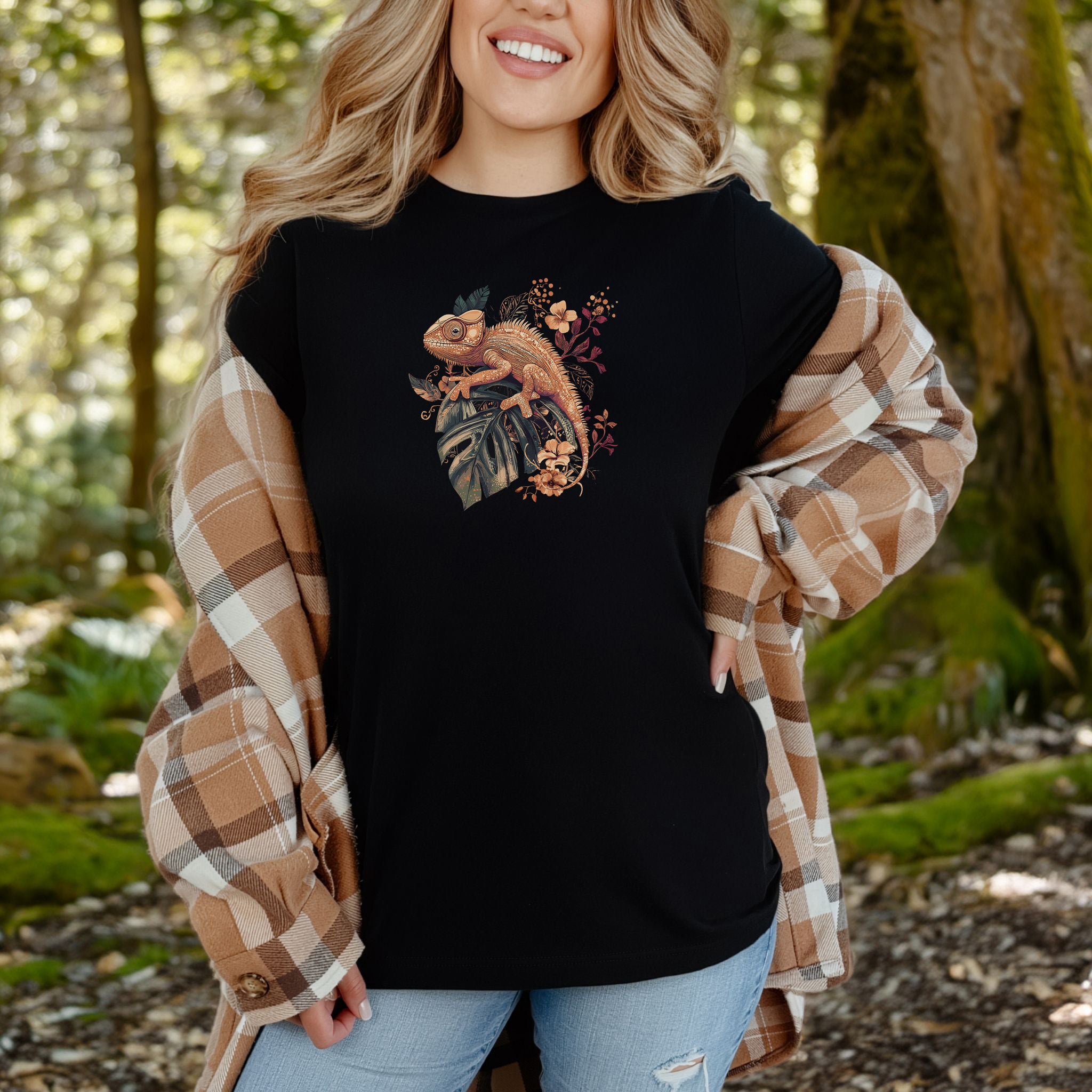 Retro Chameleon Floral T-Shirt
