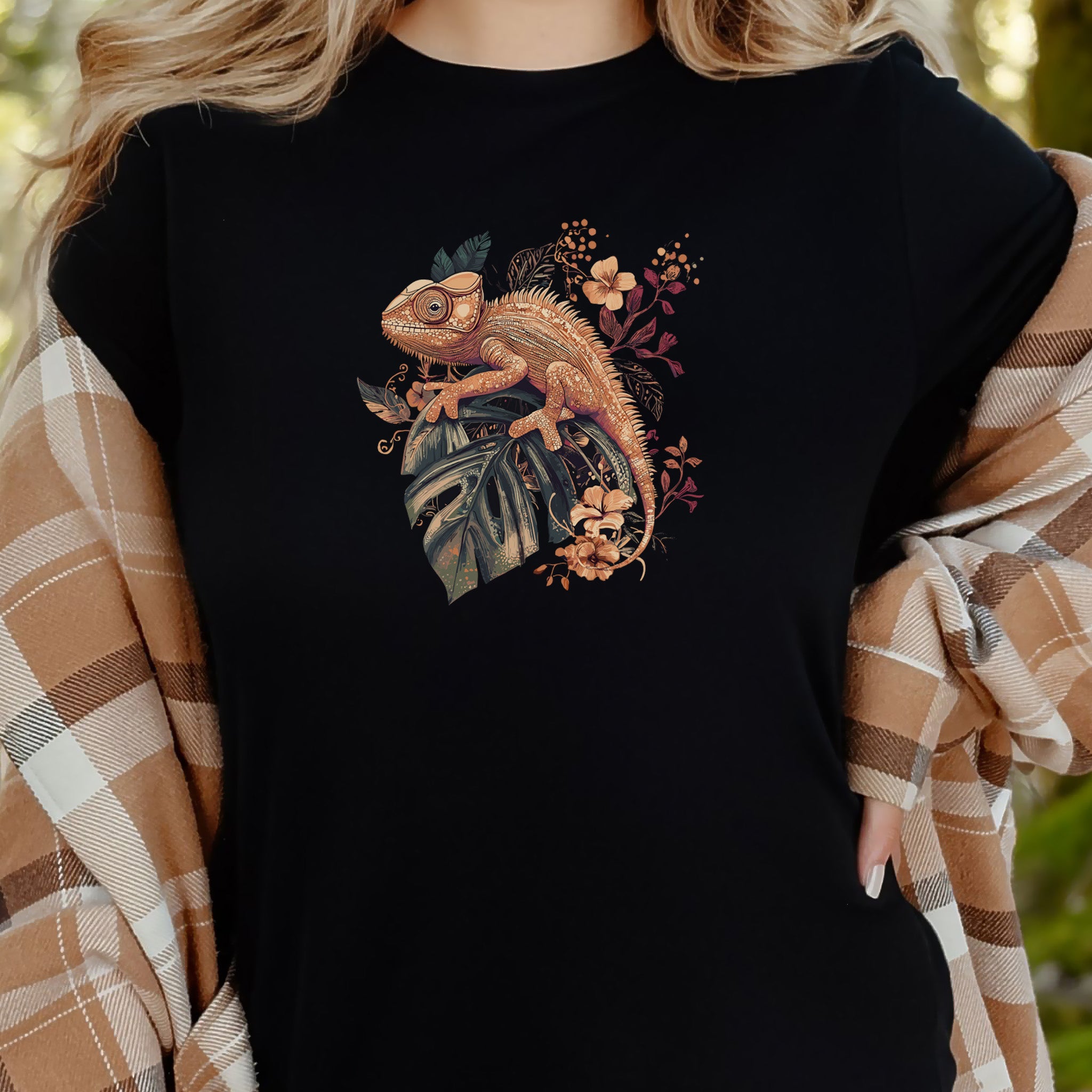 Retro Chameleon Floral T-Shirt