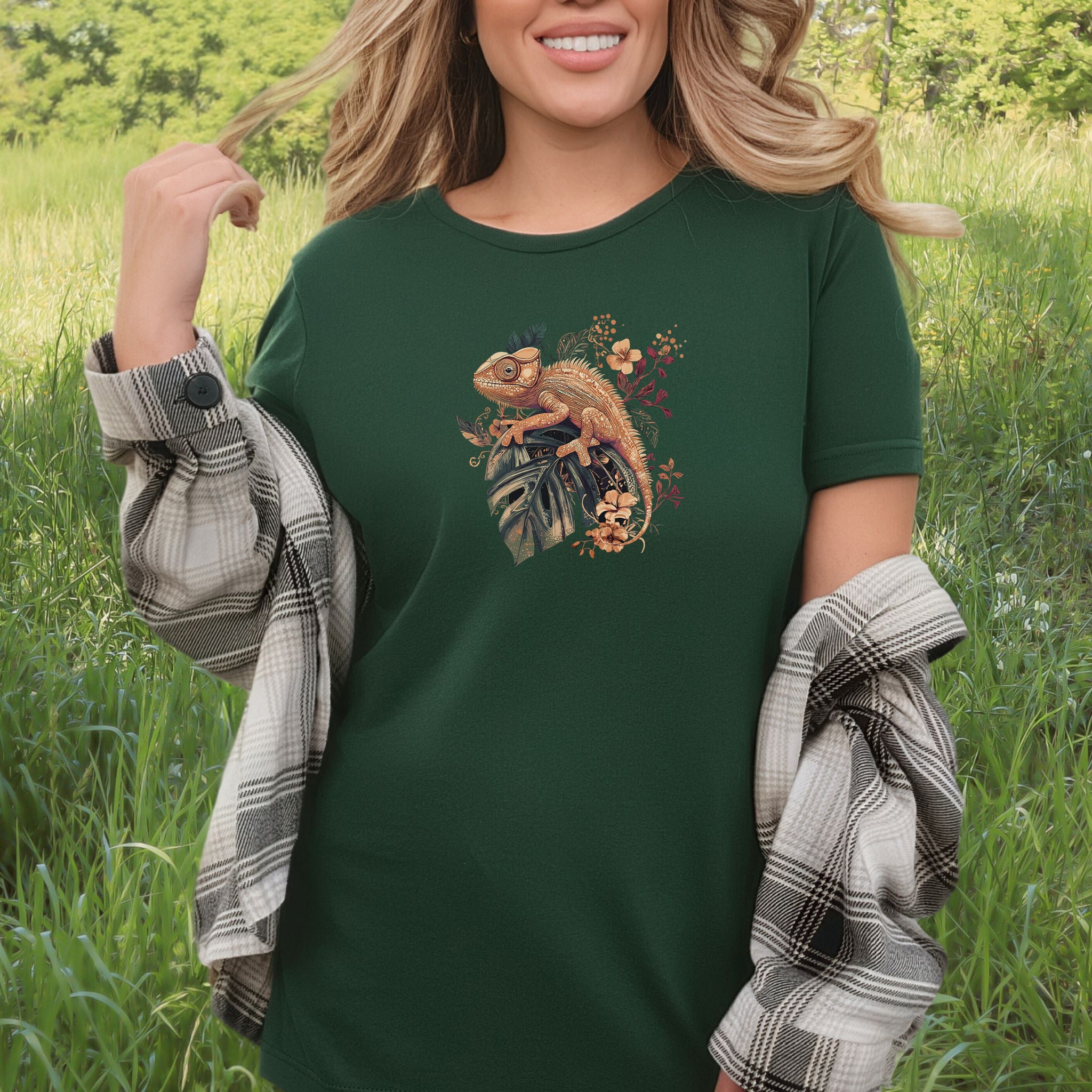 Retro Chameleon Floral T-Shirt