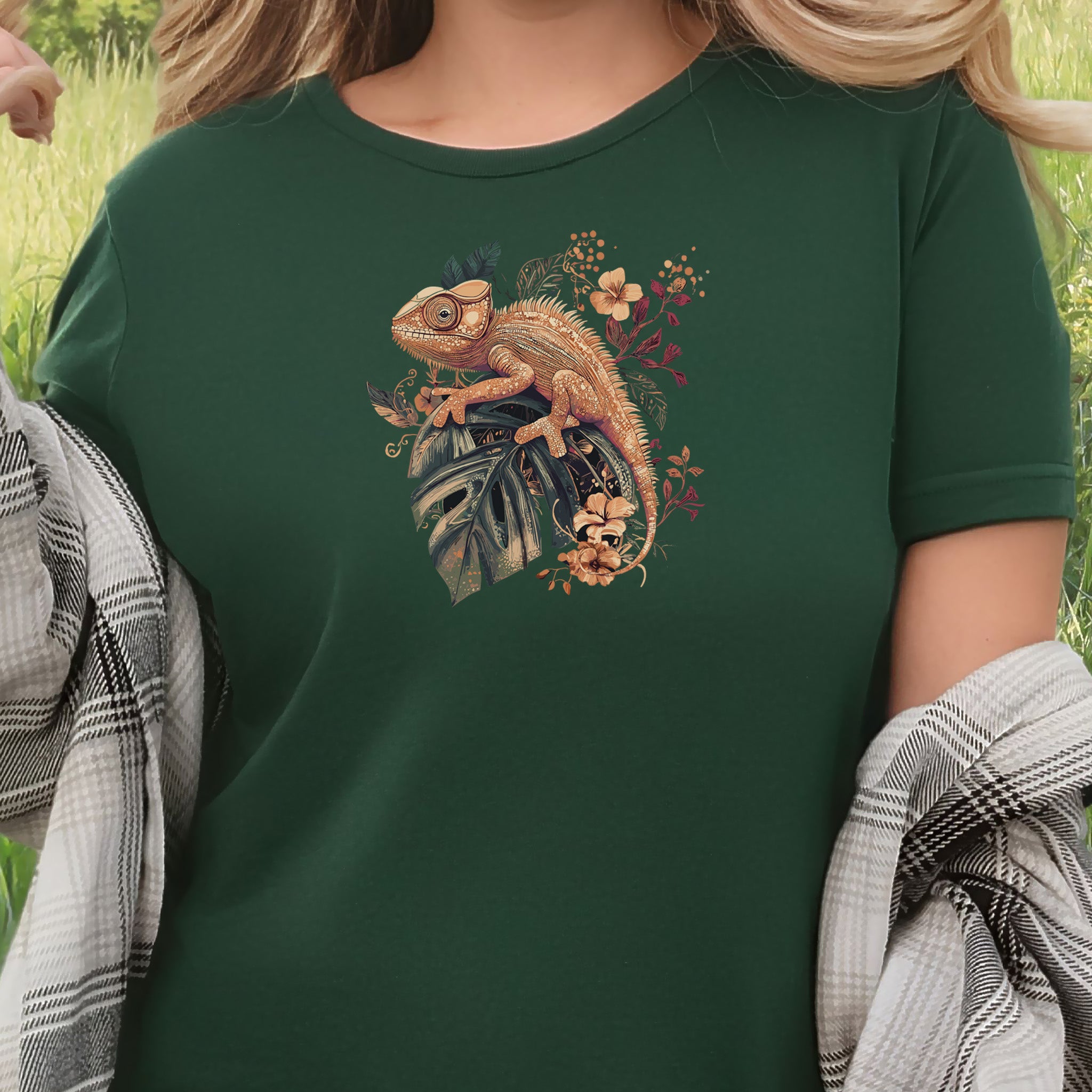 Retro Chameleon Floral T-Shirt